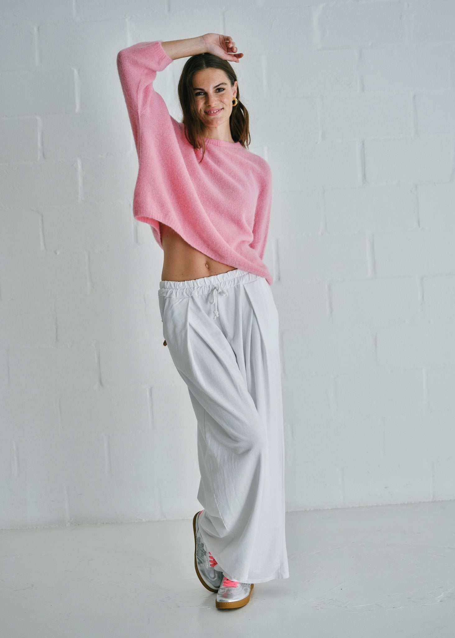View our Calabria Italian Wide Leg Tracksuit Pants White - by Tribute Store