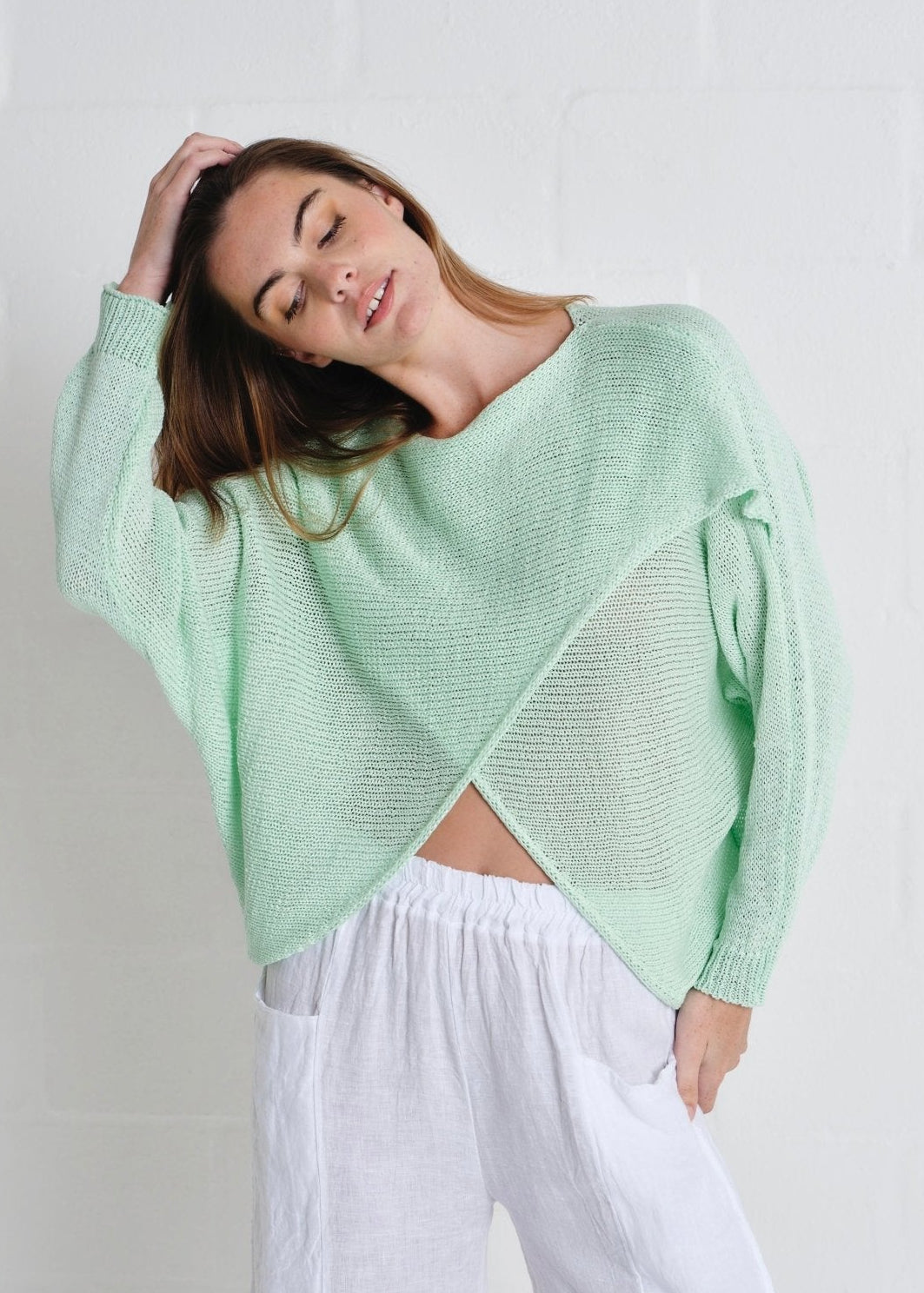 View our Chaillot Crossover Knit In Mint - by Tribute Store