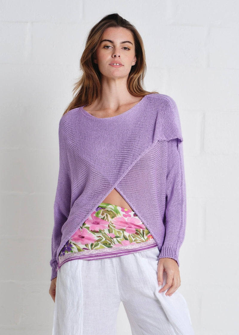 View our Chaillot Crossover Knit In Purple - by Tribute Store