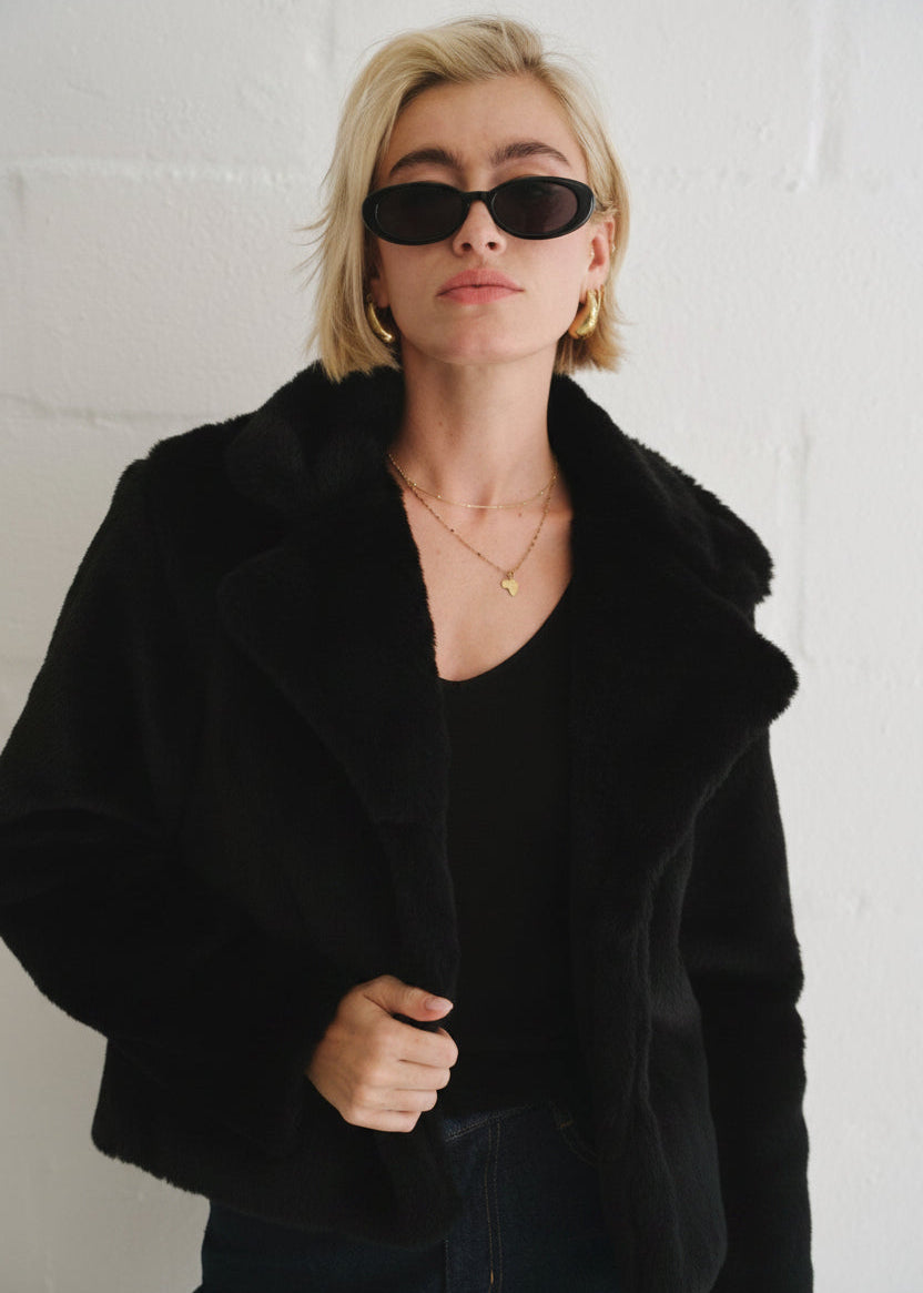 View our Chic Chocolate Brown Faux Fur Jacket - by Tribute Store