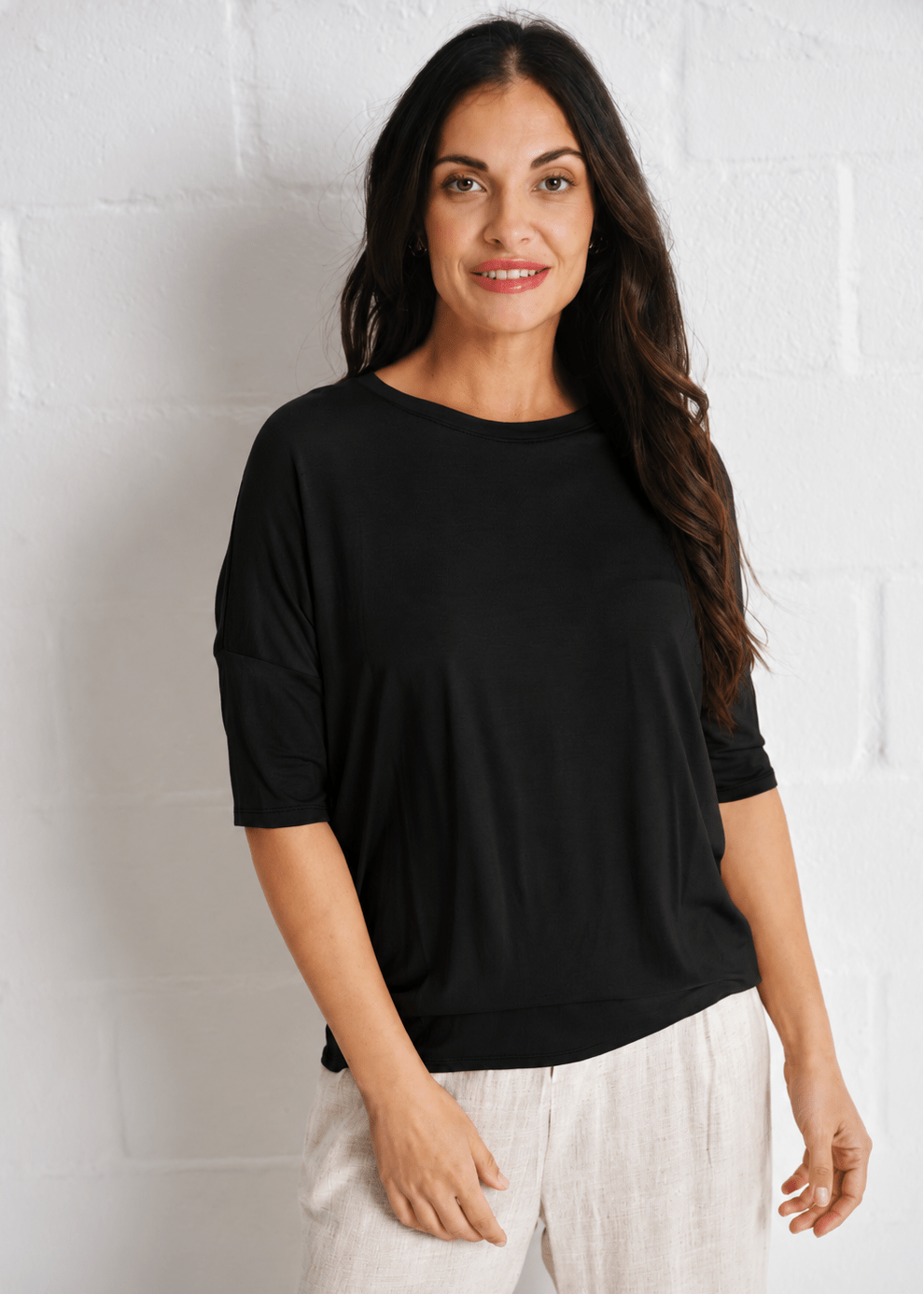 View our Chloe Classic Tee With Back Seam In Black - by Tribute Store