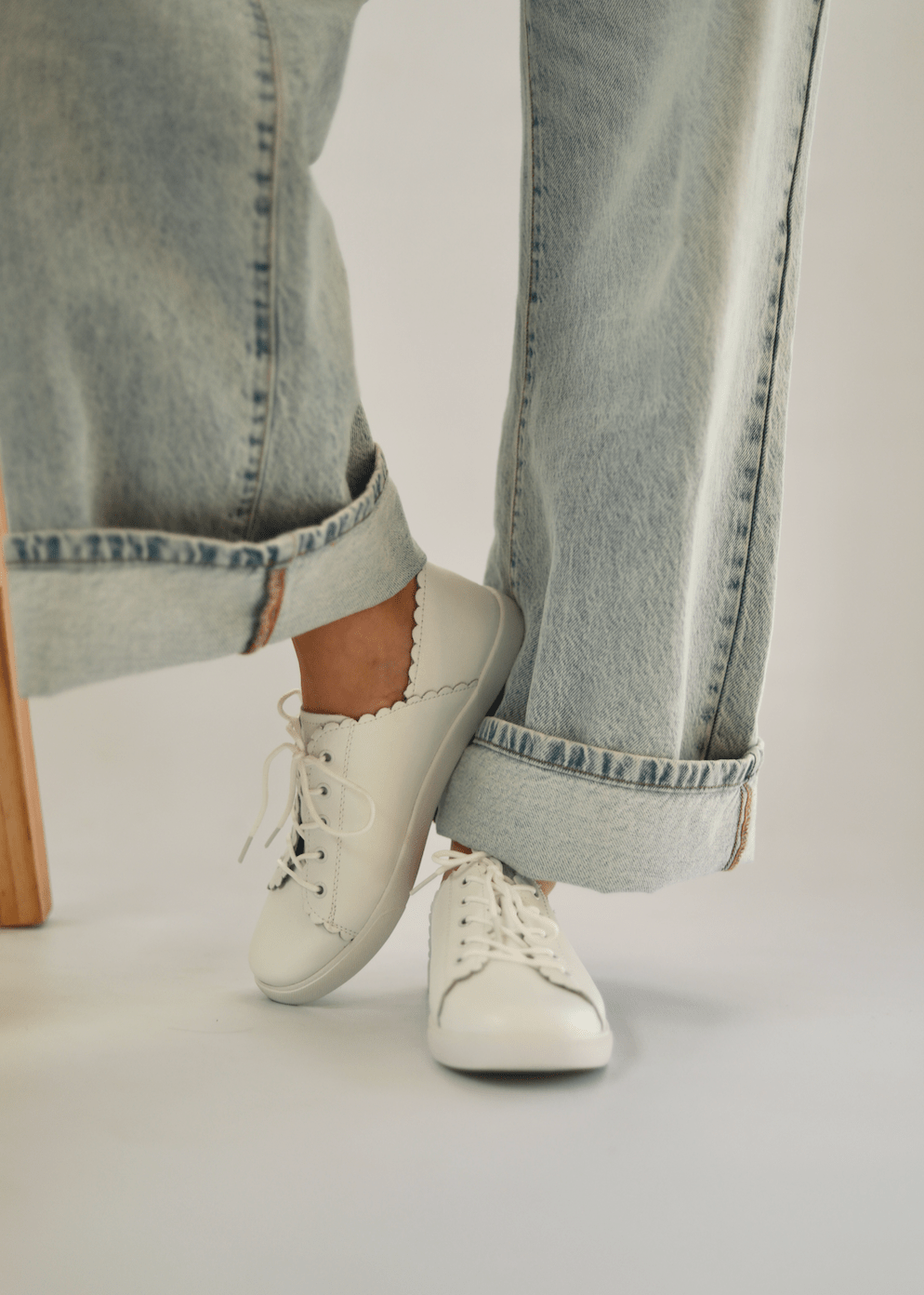 View our Chloe Leather Sneakers In White - by Tribute Store