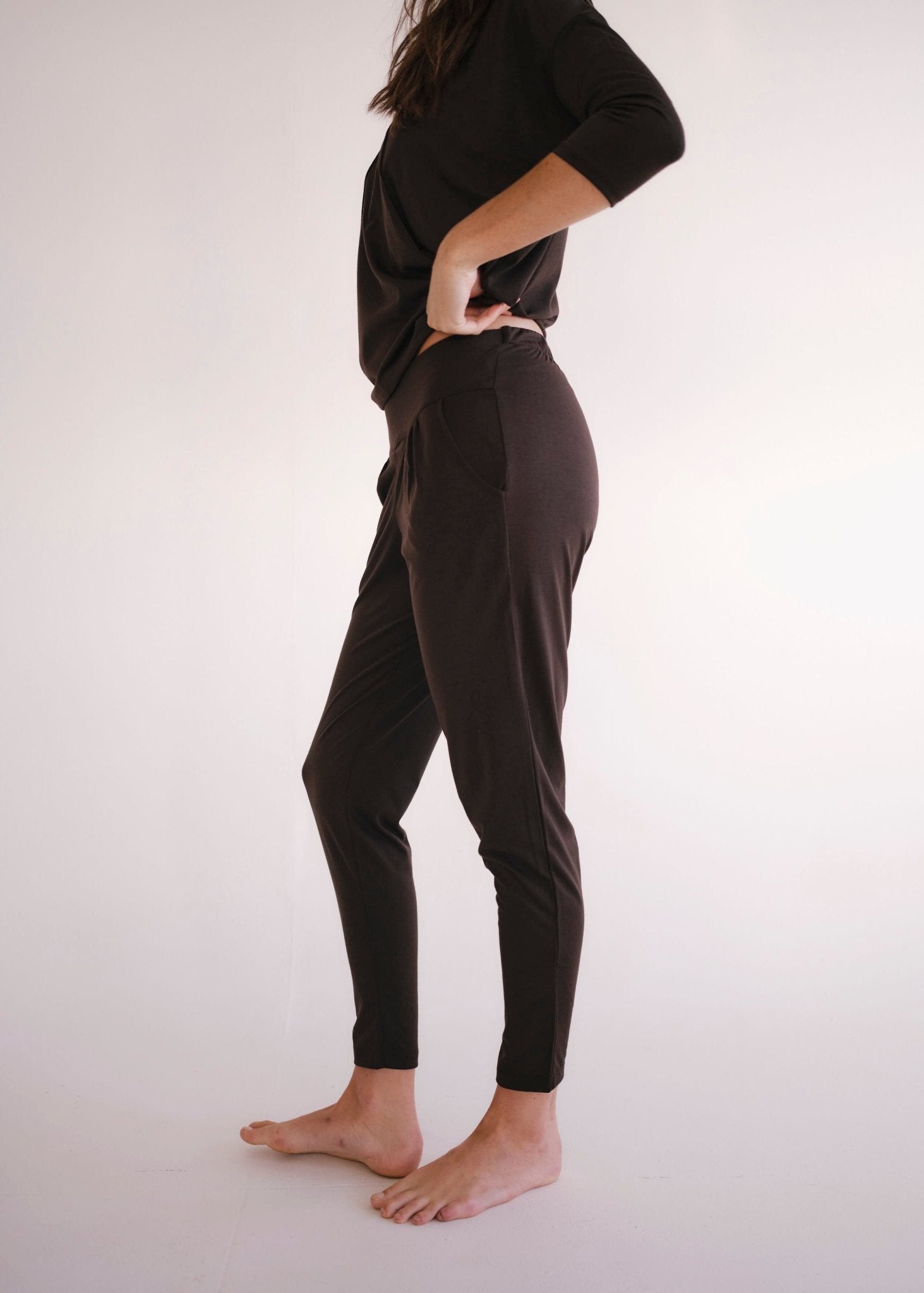 View our Classic Front Pleat Lounge Pants in Chocolate - by Tribute Store