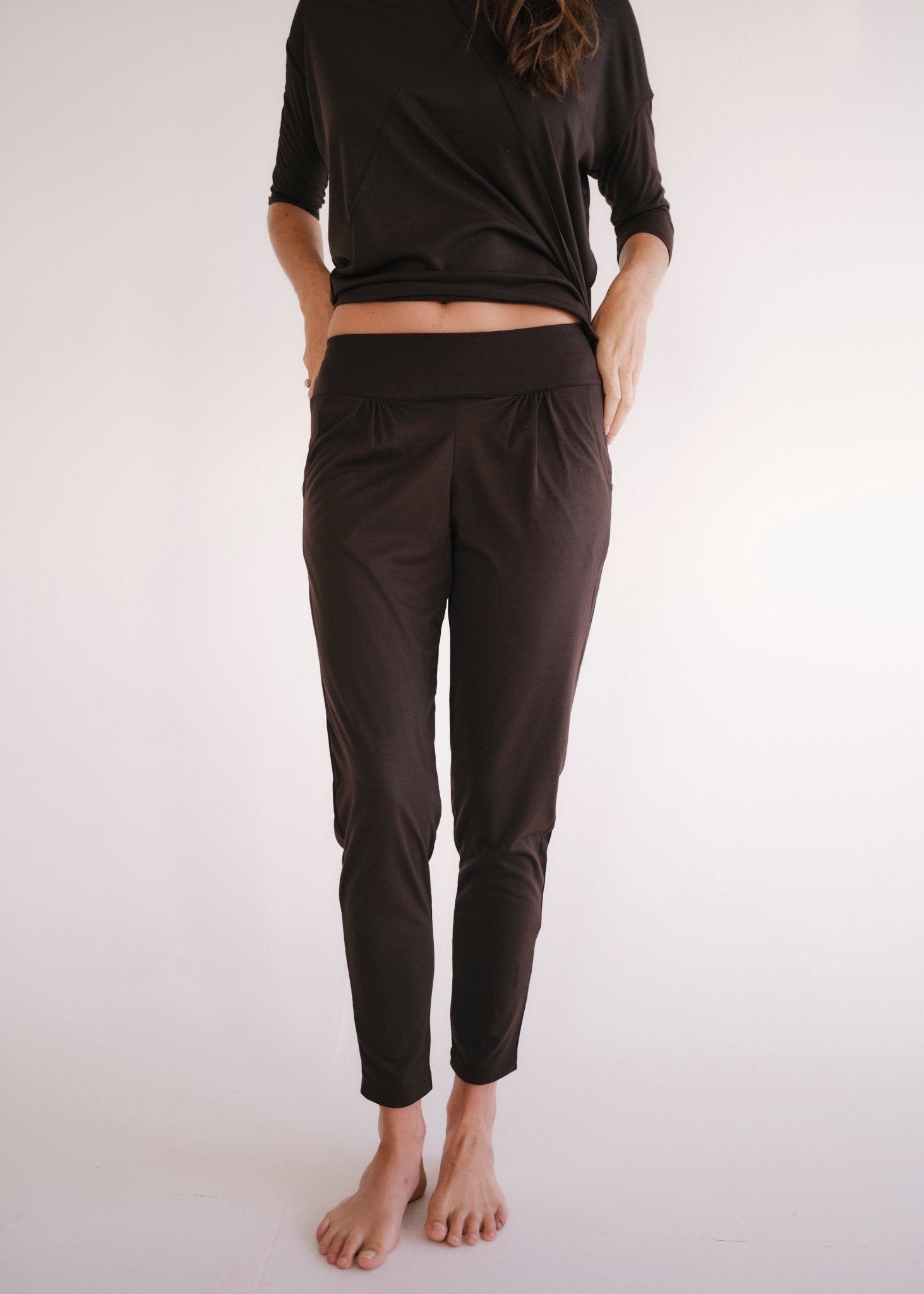 View our Classic Front Pleat Lounge Pants in Chocolate - by Tribute Store