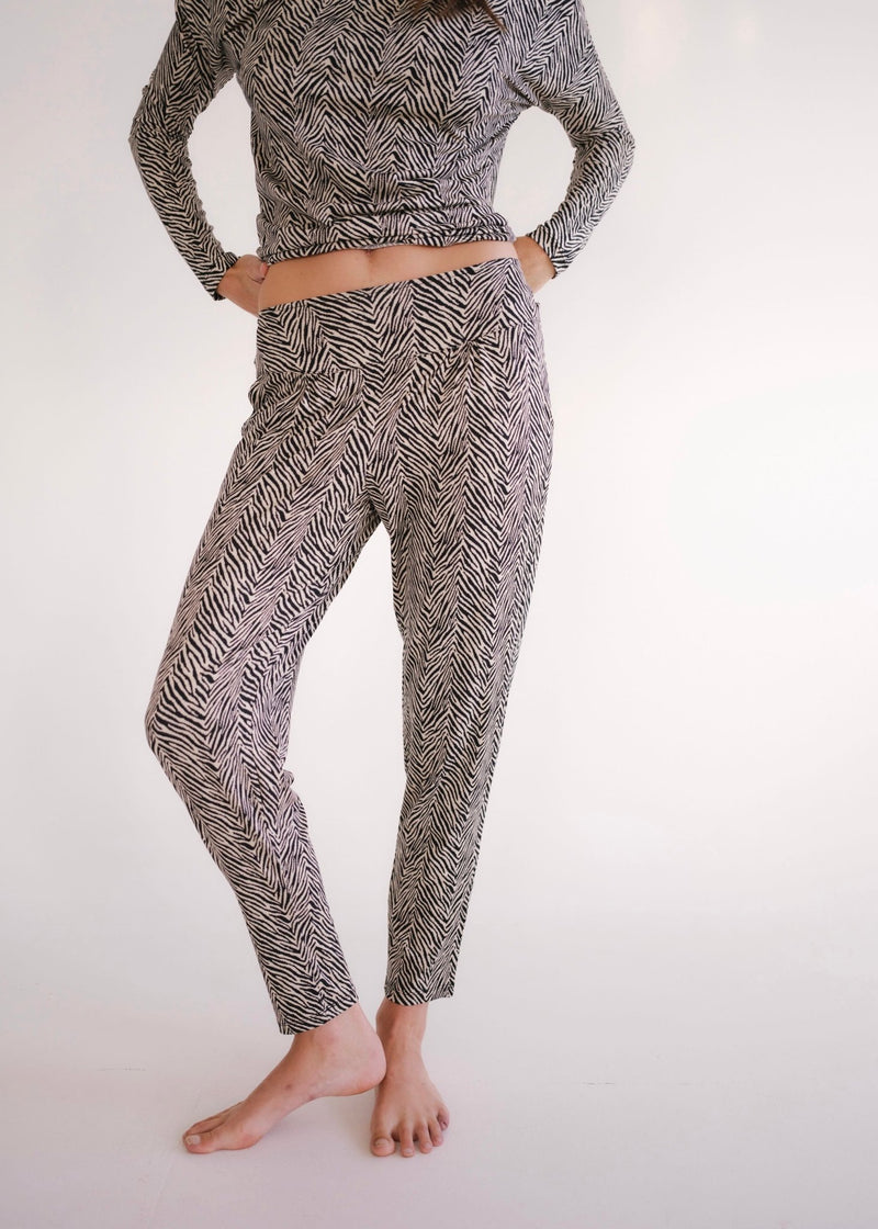 View our Classic Front Pleat Lounge Pants in Safari Sketch Print - by Tribute Store
