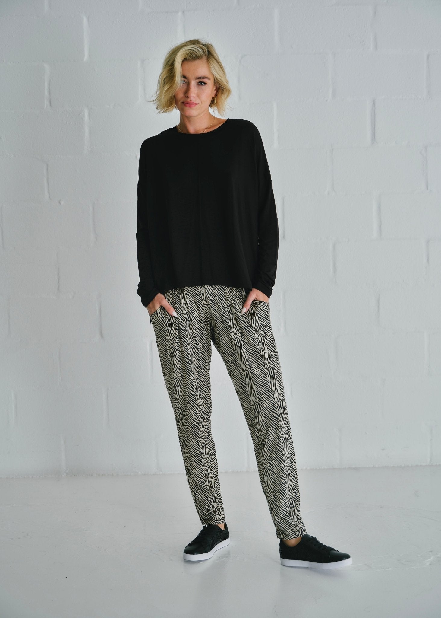 View our Classic Front Pleat Lounge Pants in Safari Sketch Print - by Tribute Store