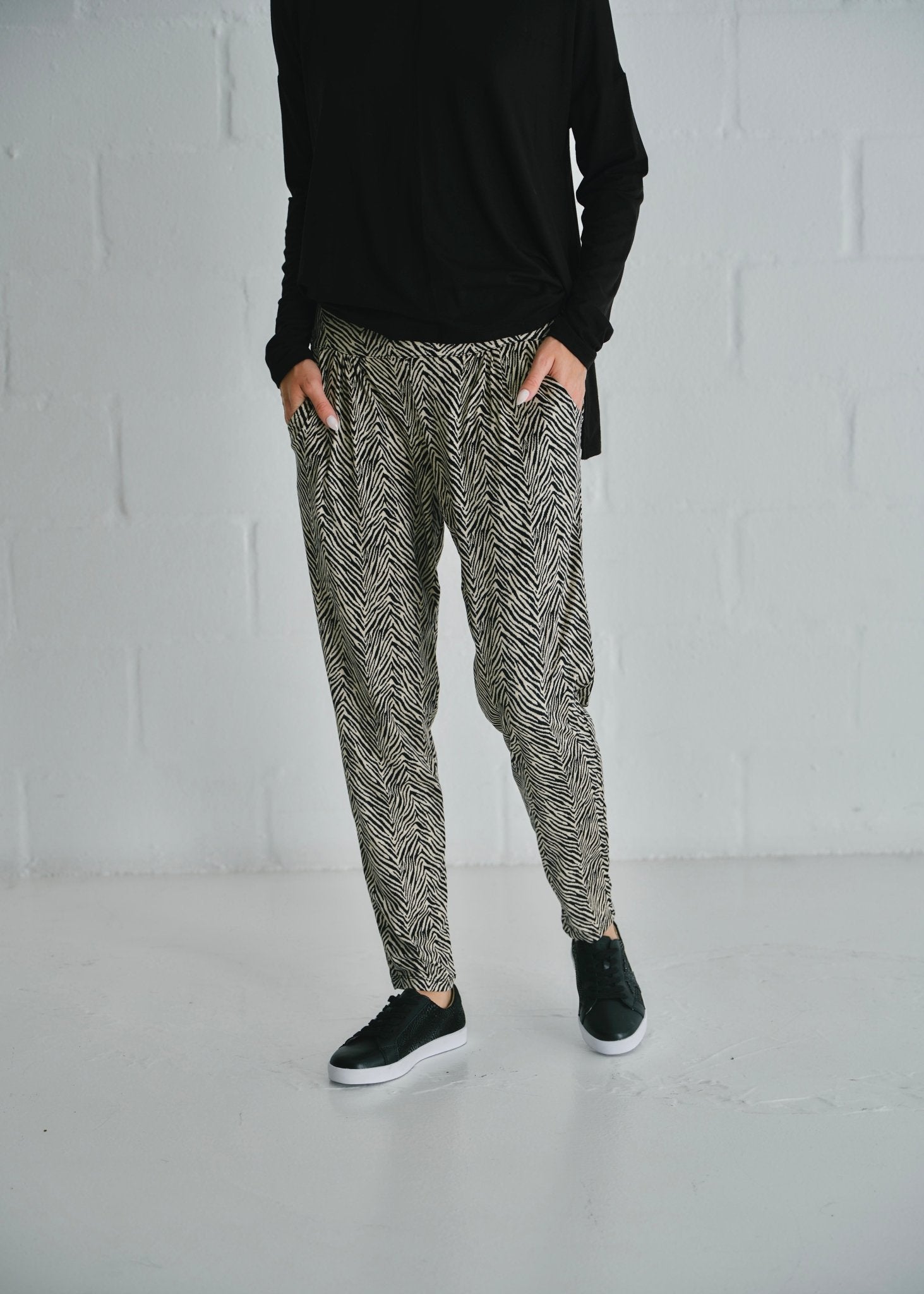 View our Classic Front Pleat Lounge Pants in Safari Sketch Print - by Tribute Store