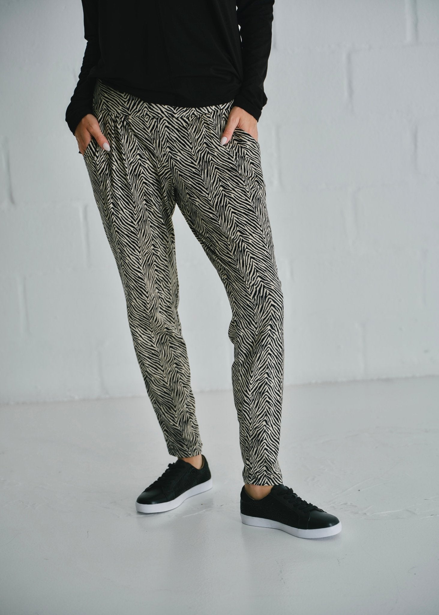 View our Classic Front Pleat Lounge Pants in Safari Sketch Print - by Tribute Store