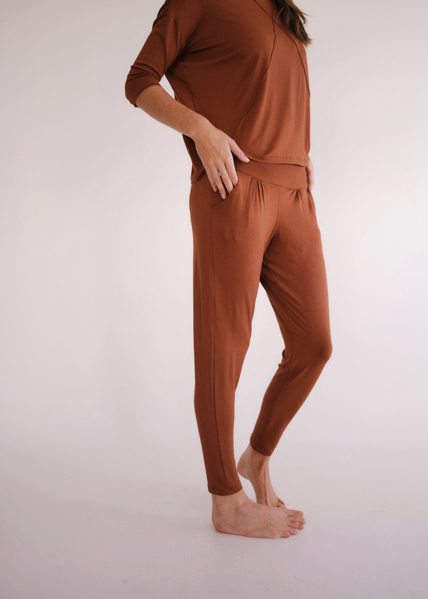 View our Classic Front Pleat Lounge Pants in Tabacco - by Tribute Store