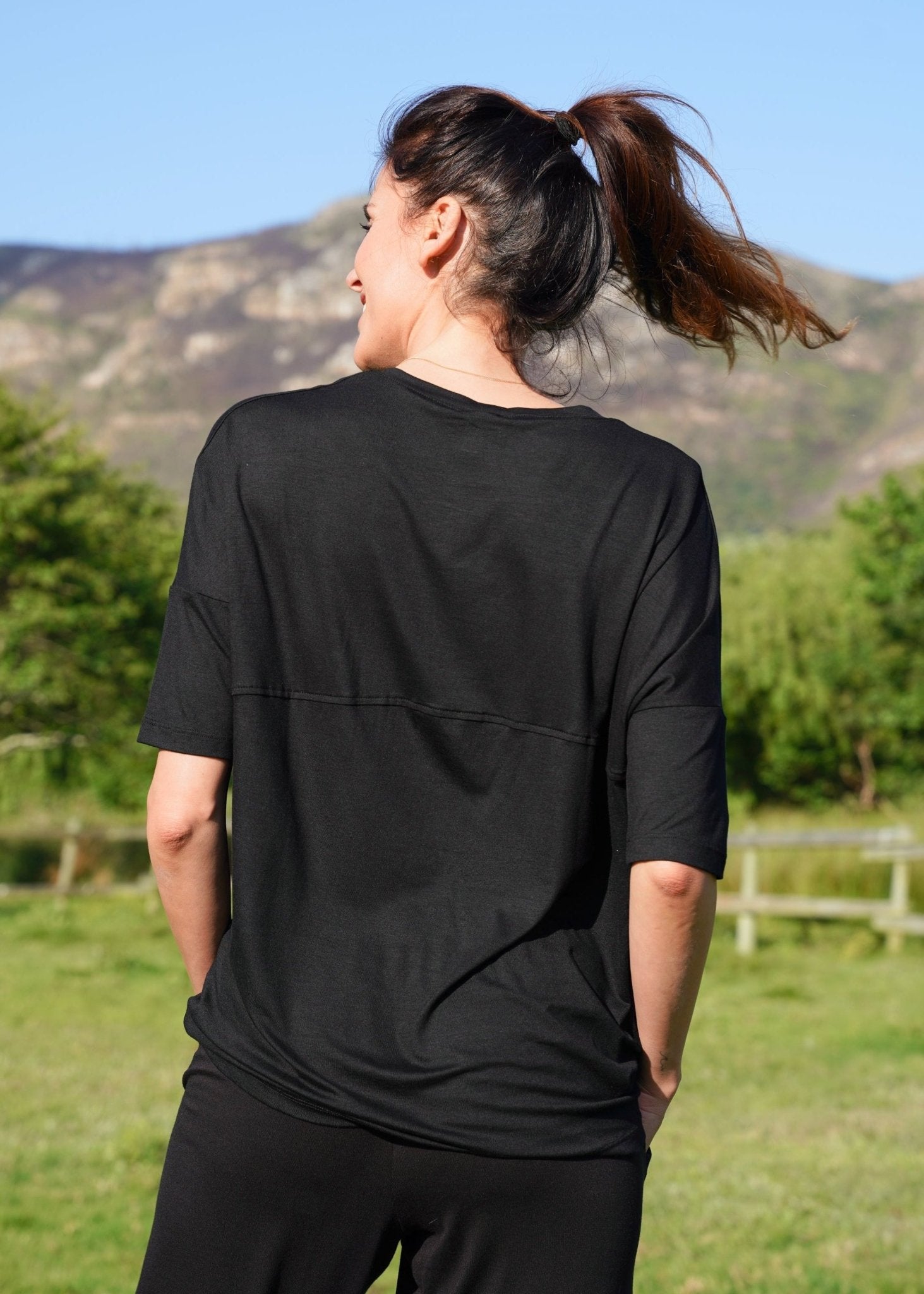 View our Classic Lounge Tee with Back Seam in Black - by Tribute Store