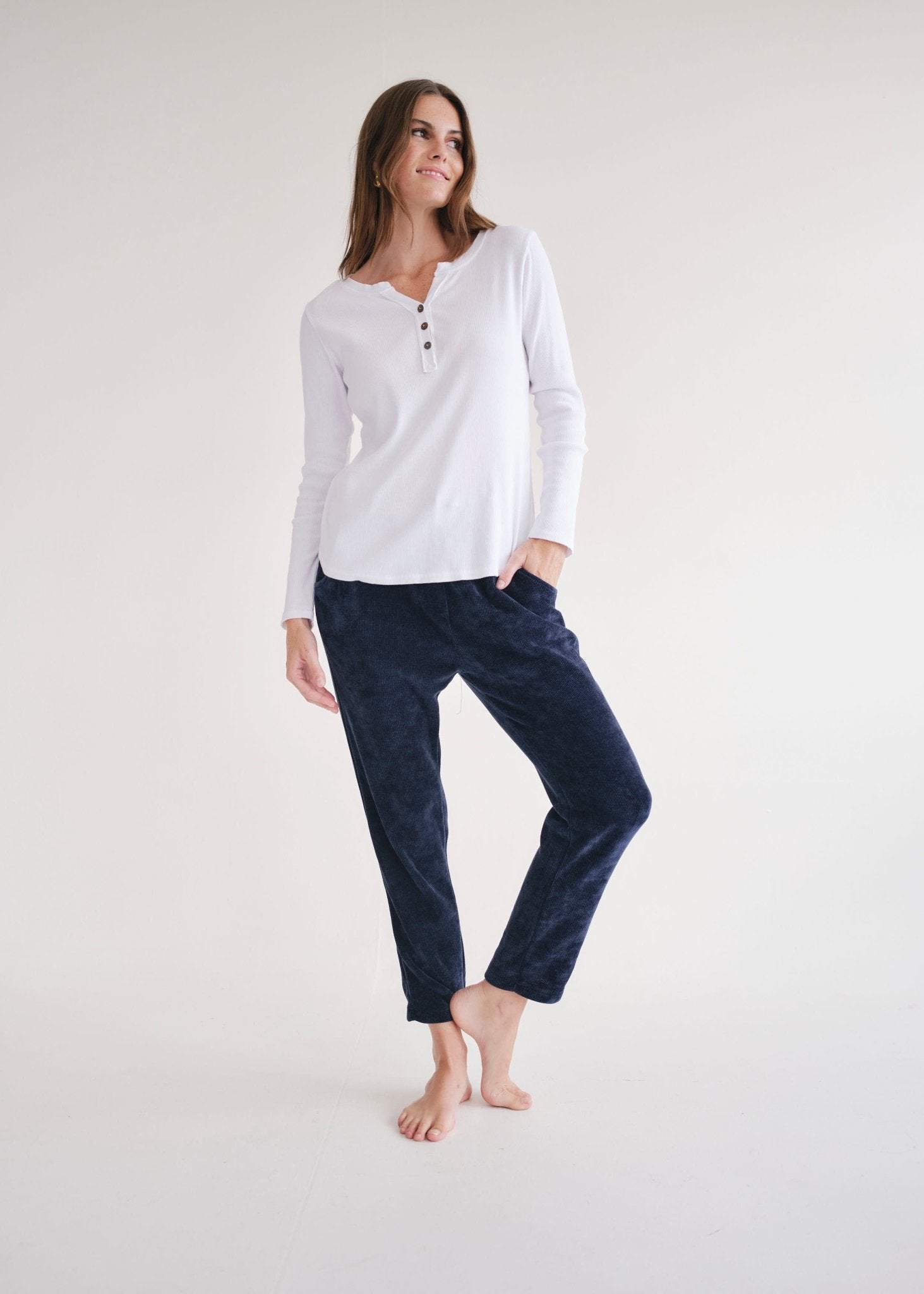 View our Cloud Cotton Long Sleeved Top in White - by Tribute Store