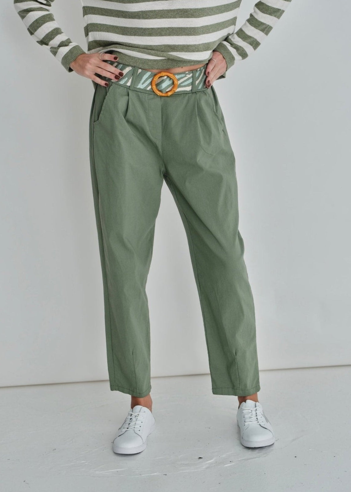 View our Cocoa Pants In Khaki Green - by Tribute Store