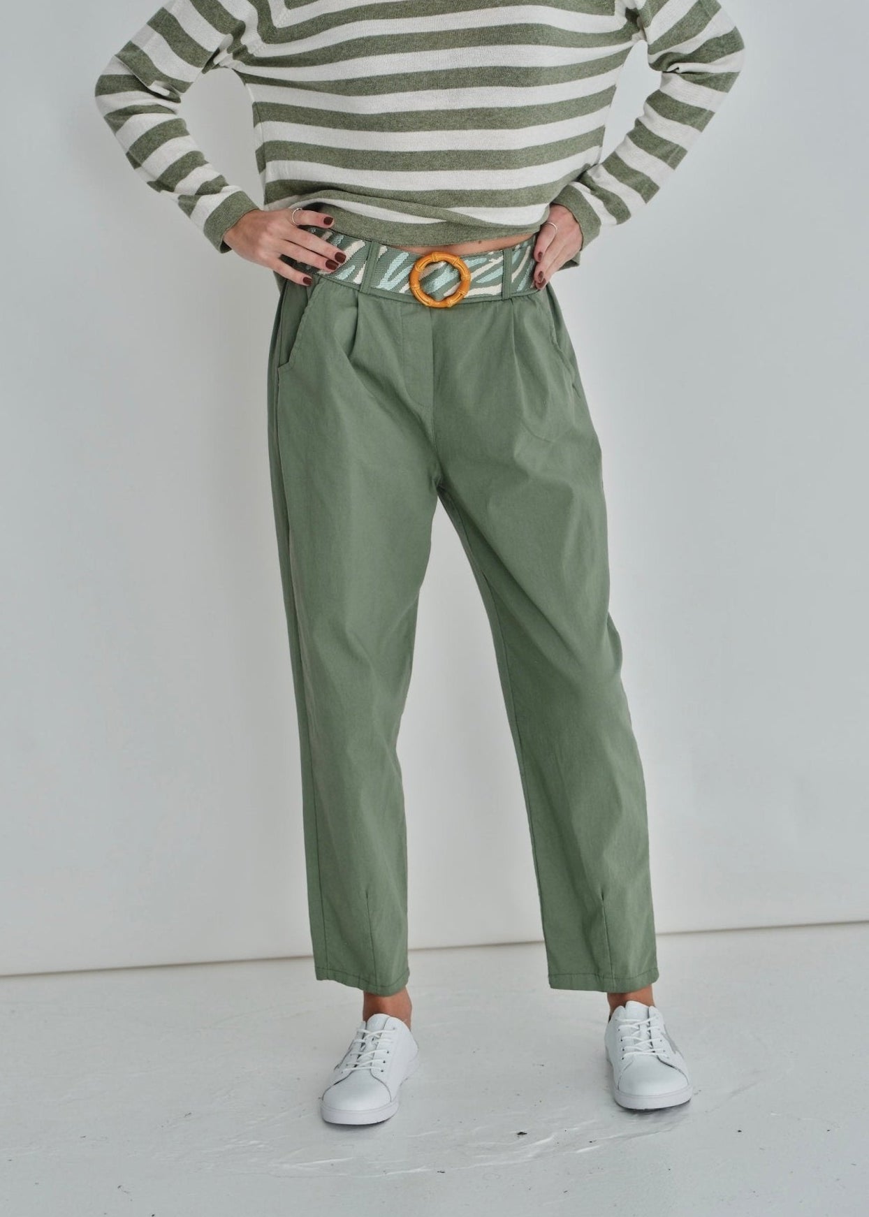 View our Cocoa Pants In Khaki Green - by Tribute Store