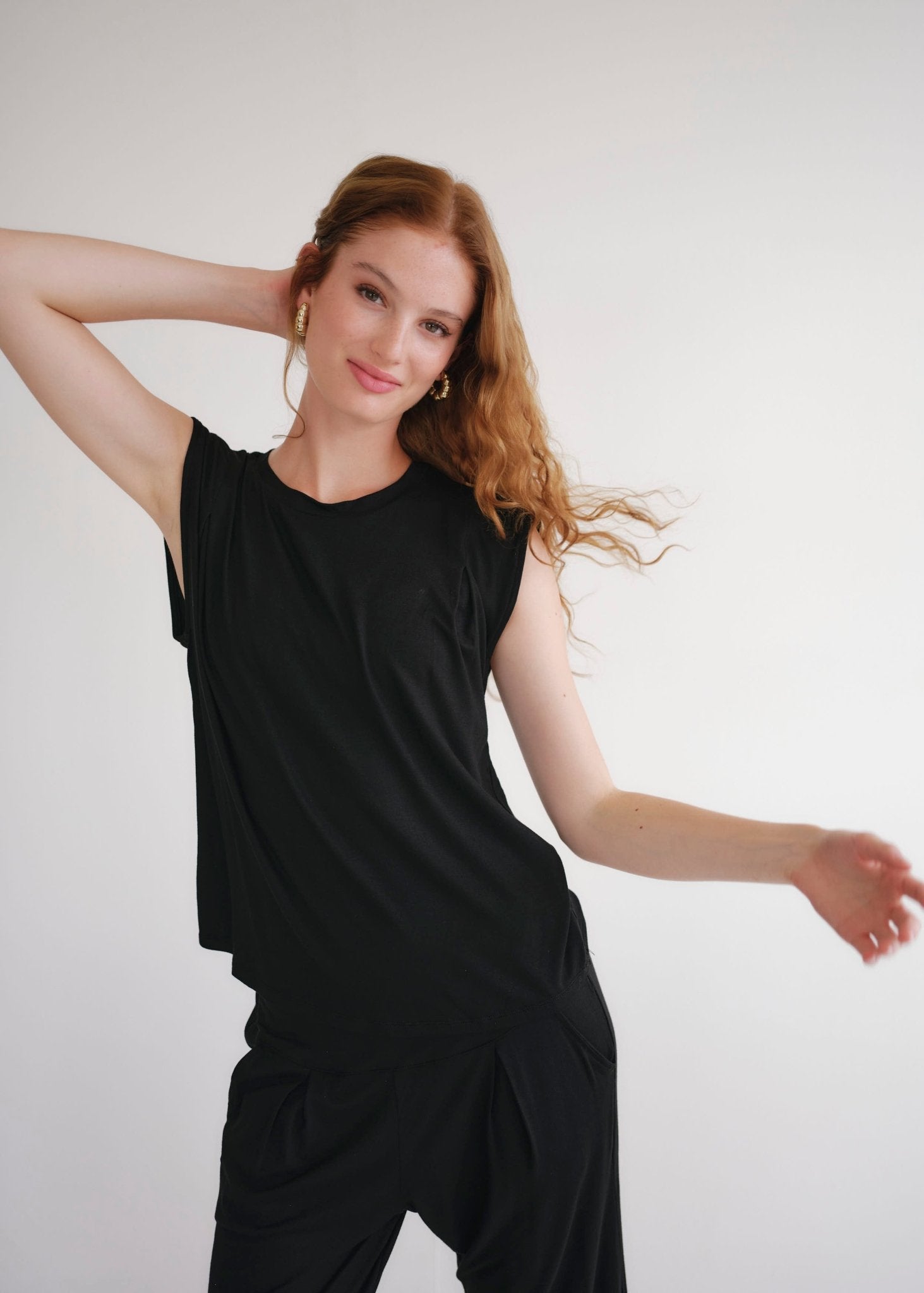 View our Cooper Relaxed Sleeveless Tee In Black - by Tribute Store