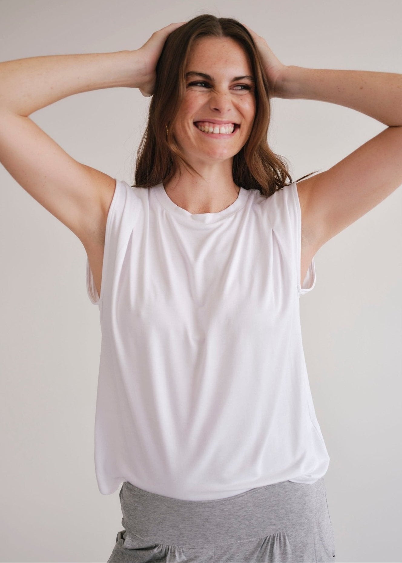 View our Cooper Relaxed Sleeveless Tee In White - by Tribute Store