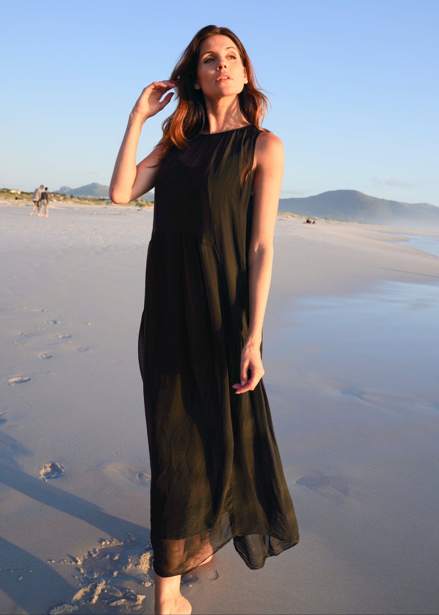 View our Copacabana Sleeveless Silk Maxi Dress In Black - by Tribute Store