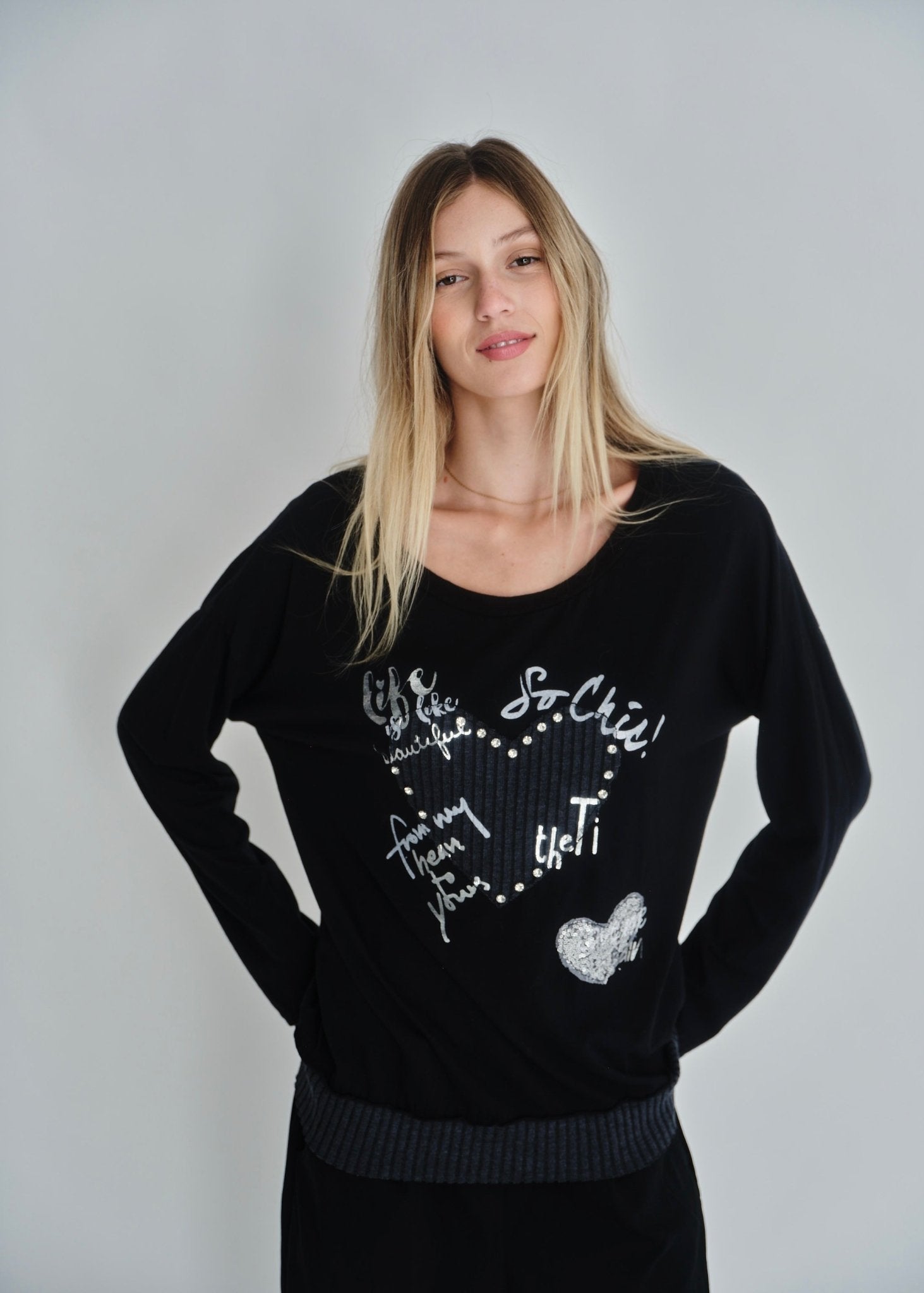 View our Corazon Italian Cotton Jumper In Black - by Tribute Store