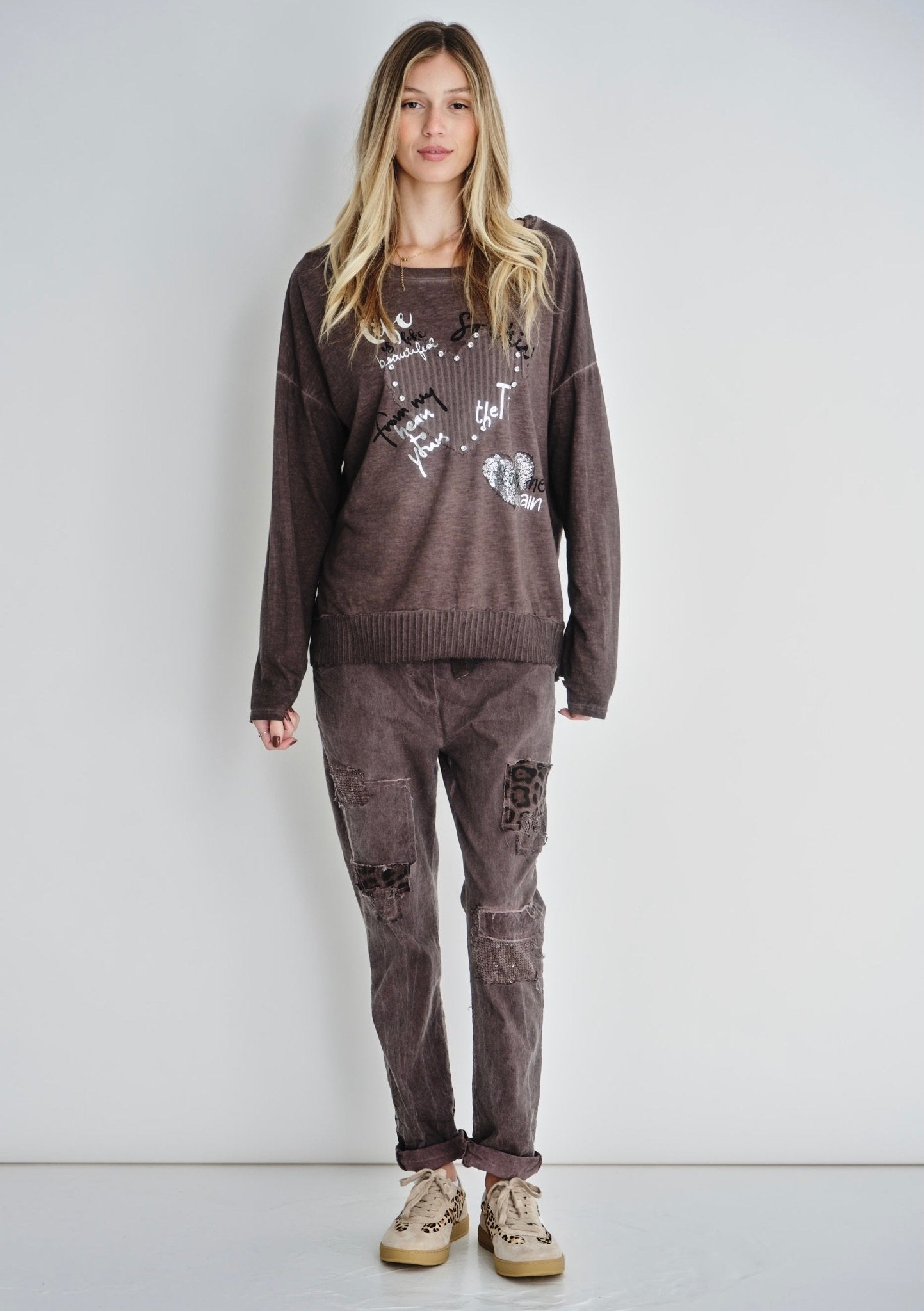 View our Corazon Italian Cotton Jumper In Stonewashed Berry - by Tribute Store