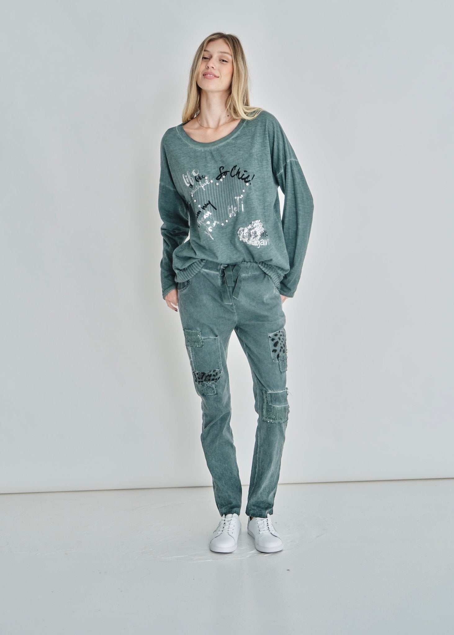 View our Corazon Italian Cotton Jumper In Turquoise - by Tribute Store