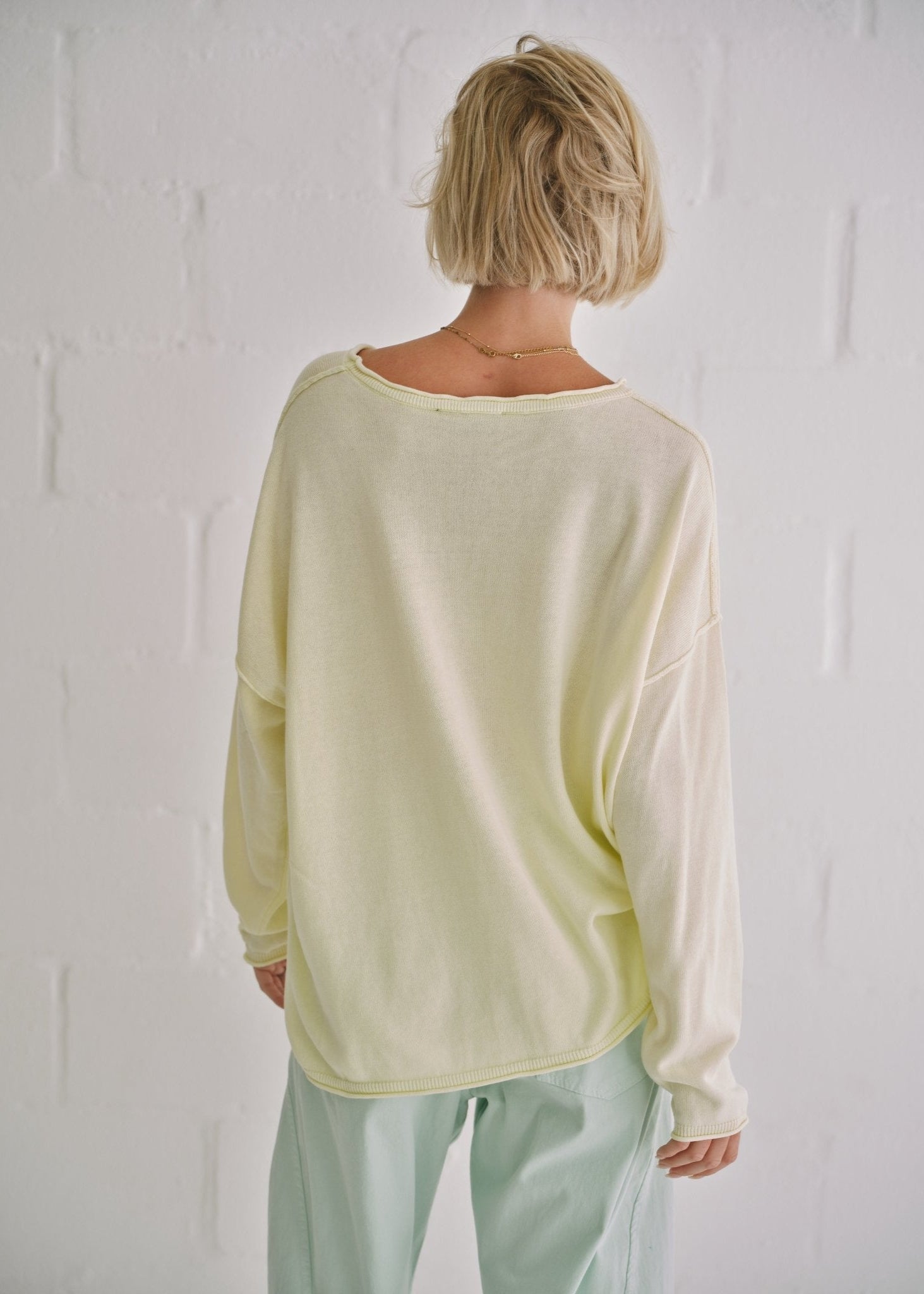 View our Cotton Boatneck Knit In Yellow - by Tribute Store