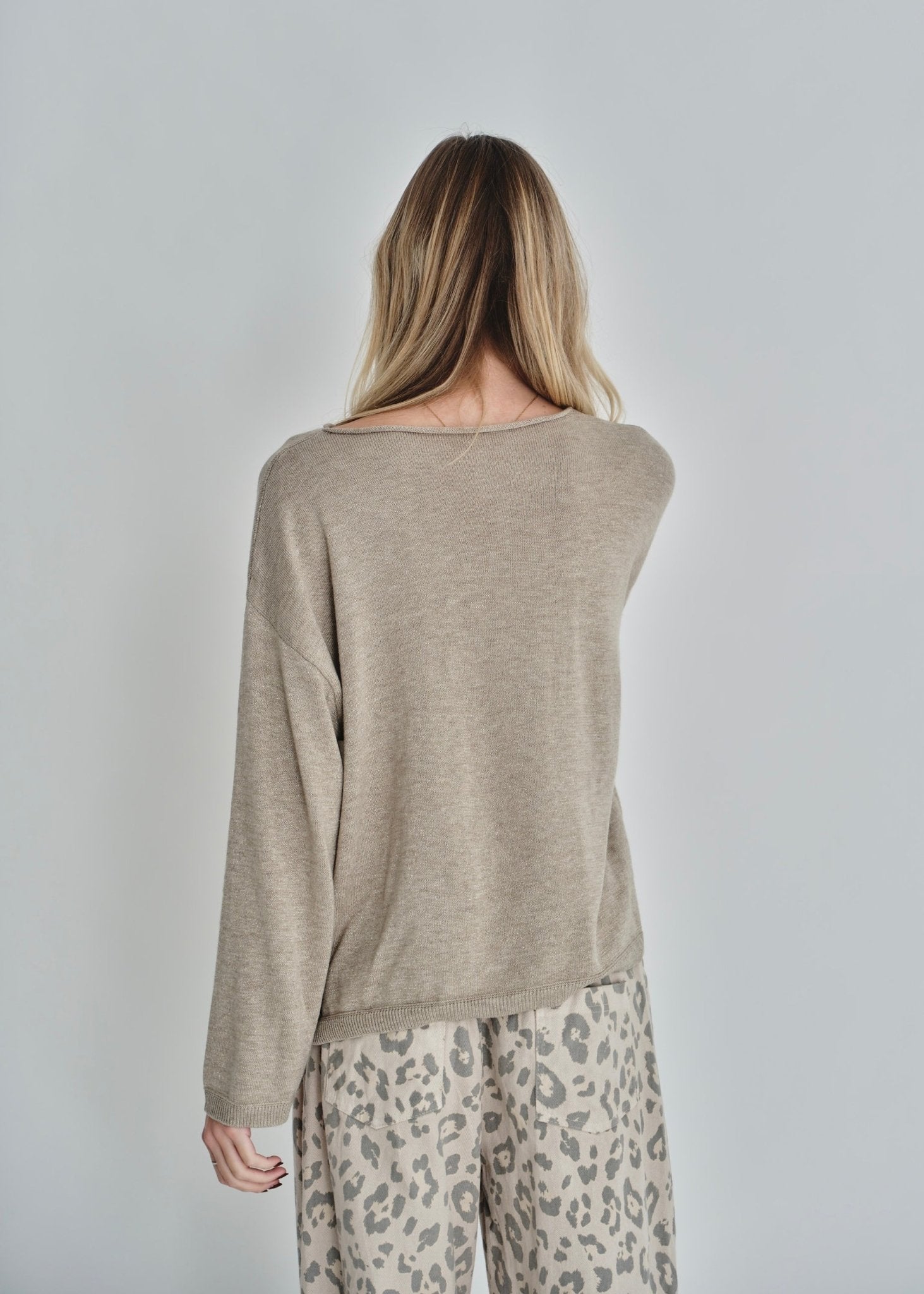 View our D’aliso Fine Gauge Boxy Knit In Beige - by Tribute Store
