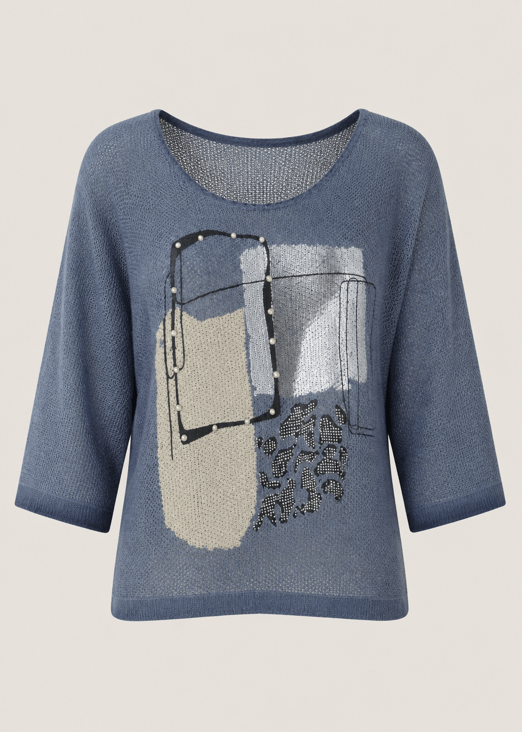 View our Deco Italian Graphic Knit in Denim - by Tribute Store