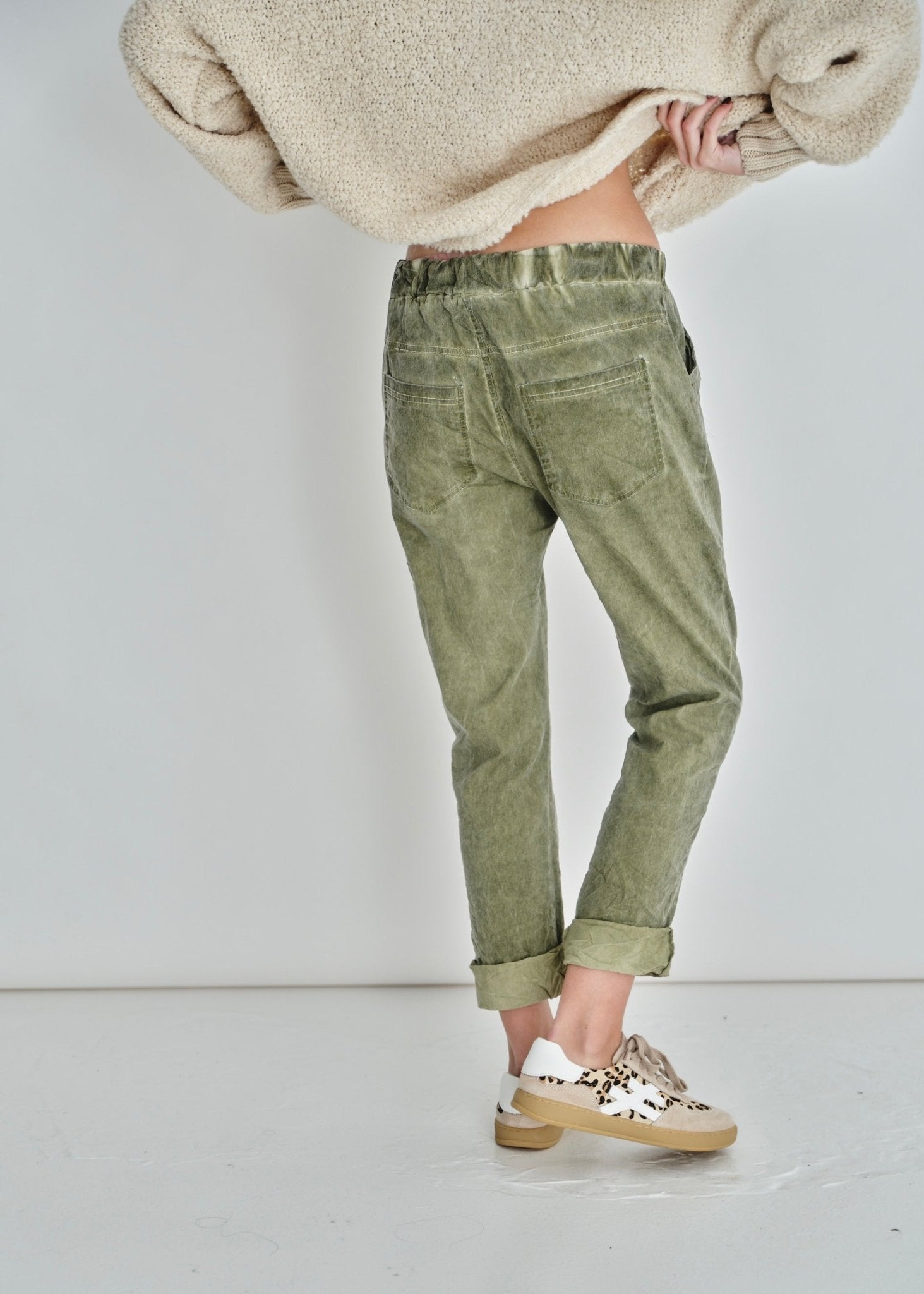 View our Diamanté Joggers In Stonewashed Khaki - by Tribute Store