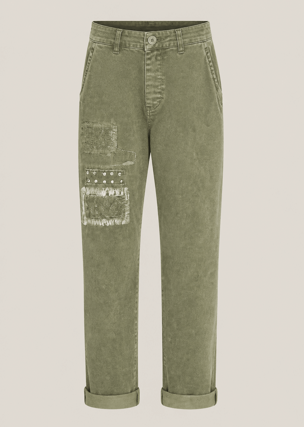 View our Diamanté Joggers In Stonewashed Khaki - by Tribute Store