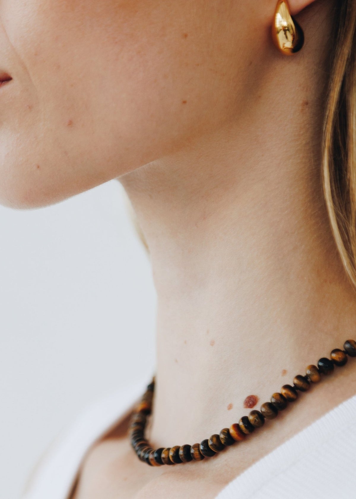 View our Eclair Tiger-eye Fisherman Wives stone Necklace - by Tribute Store
