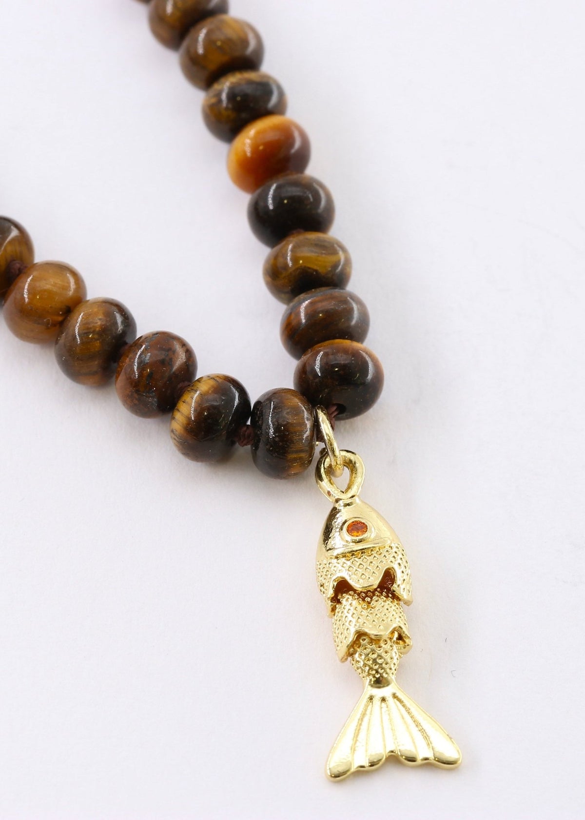 View our Eclair Tiger-eye Fisherman Wives stone Necklace - by Tribute Store