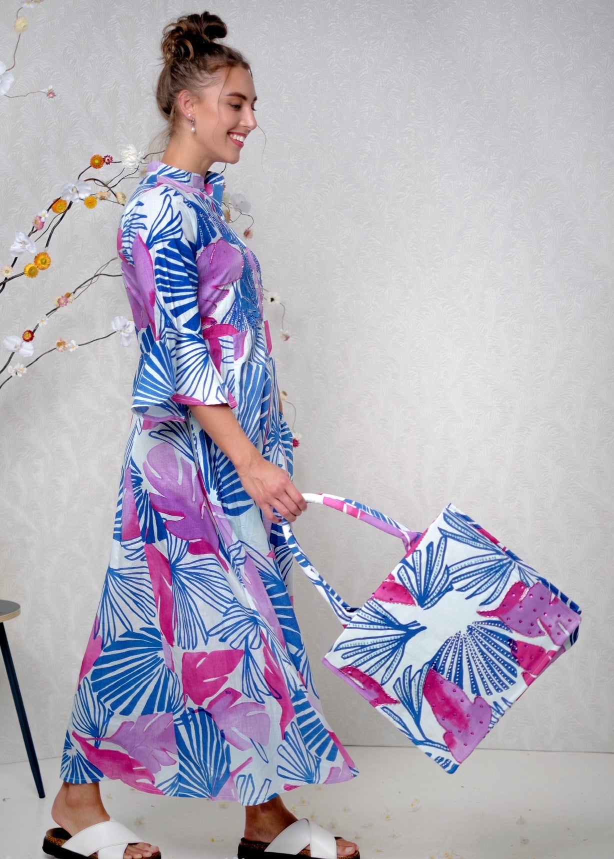 View our Fiore Dress in Ocean Meadow - by Tribute Store