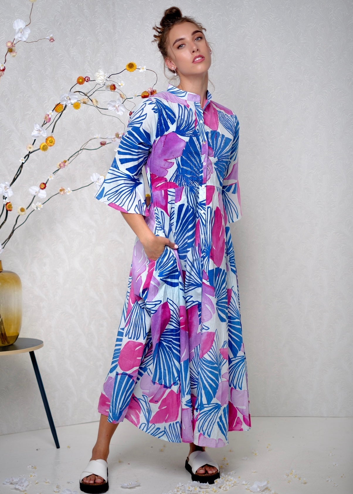 View our Fiore Dress in Ocean Meadow - by Tribute Store