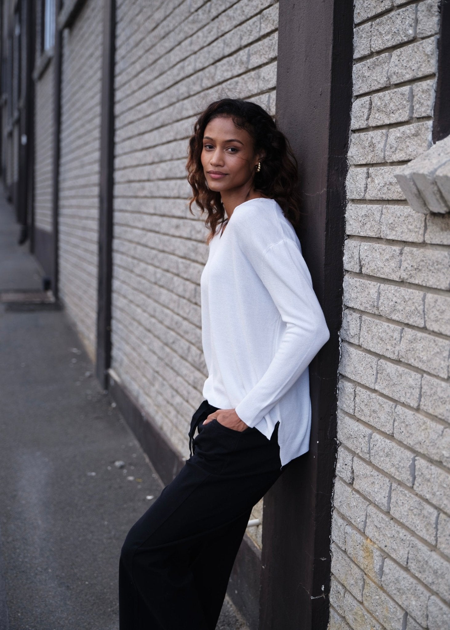 View our Florence Italian Oversized V Neck Knit In White - by Tribute Store