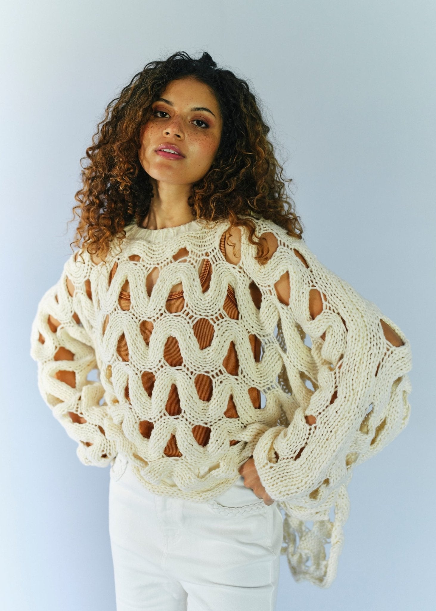 View our Fuji Viscose Jumper in Cream - by Tribute Store