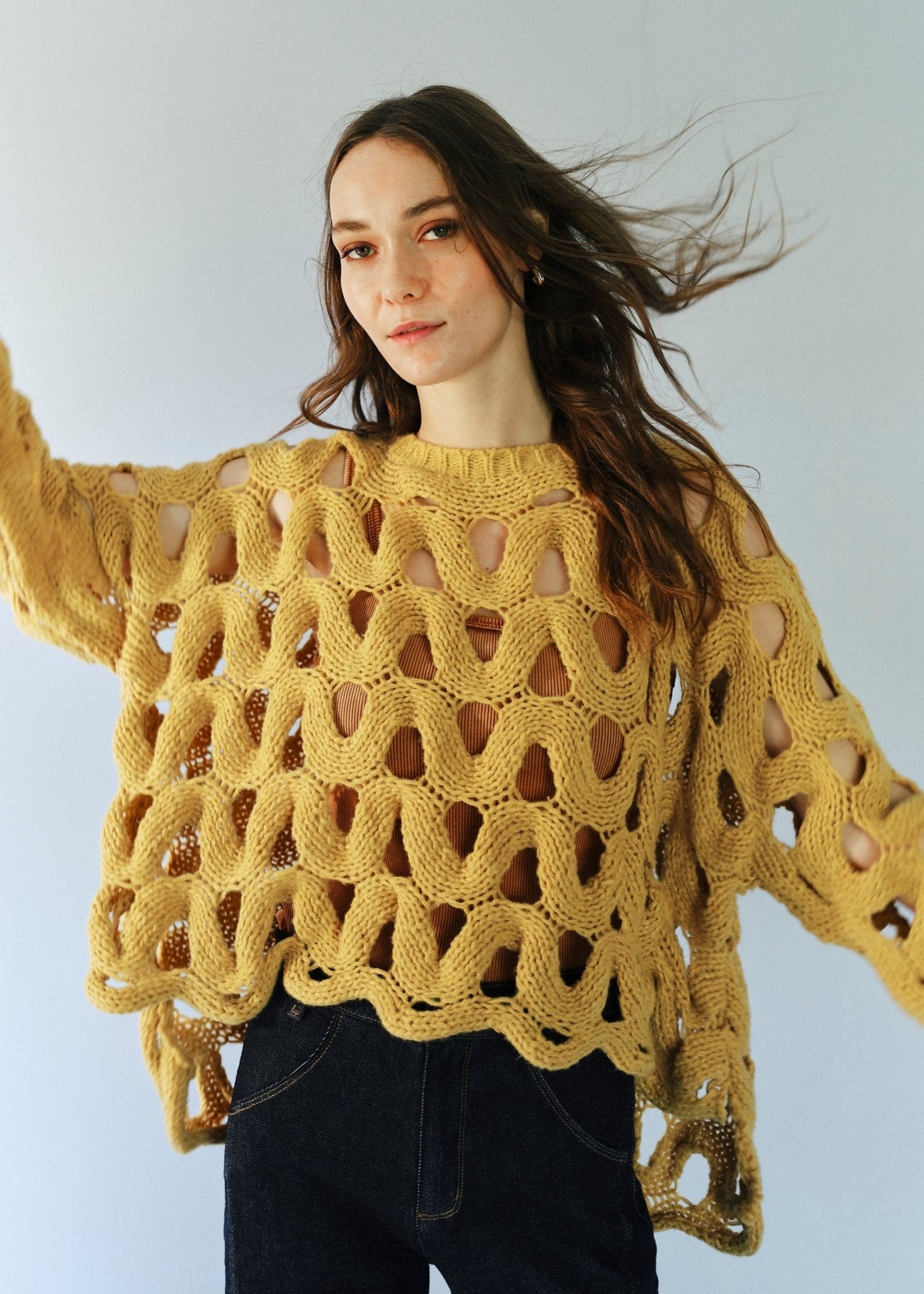 View our Fuji Viscose Jumper in Mustard - by Tribute Store