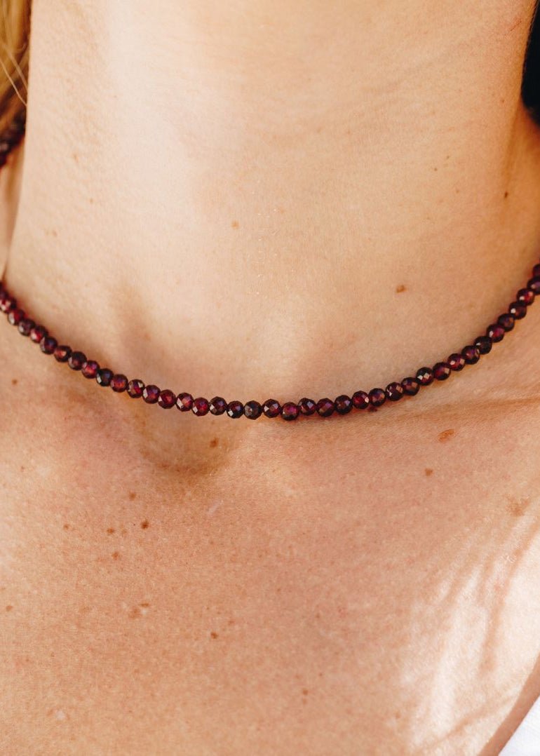 View our Garnet Stone Choker Necklace - by Tribute Store