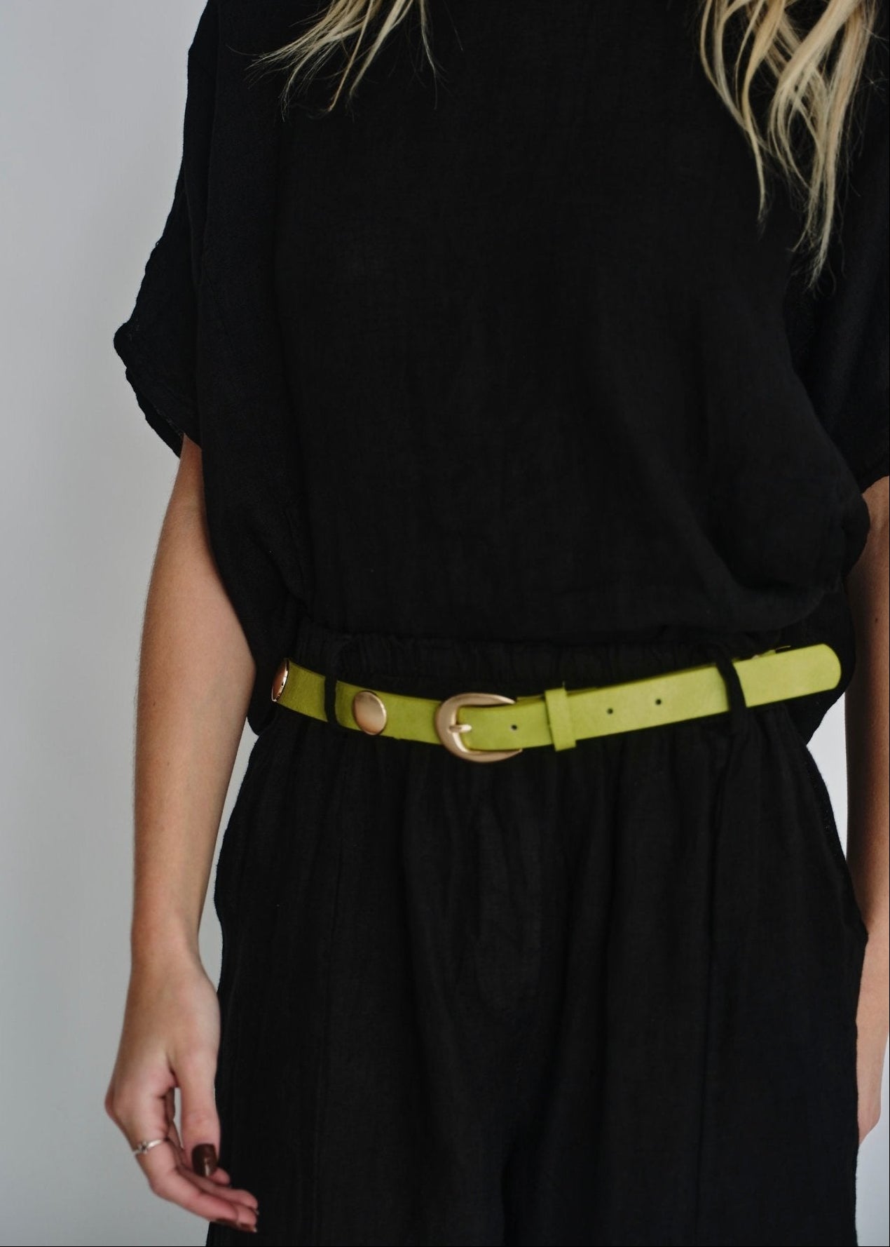 View our Genuine Leather Belt In Chartreuse - by Tribute Store