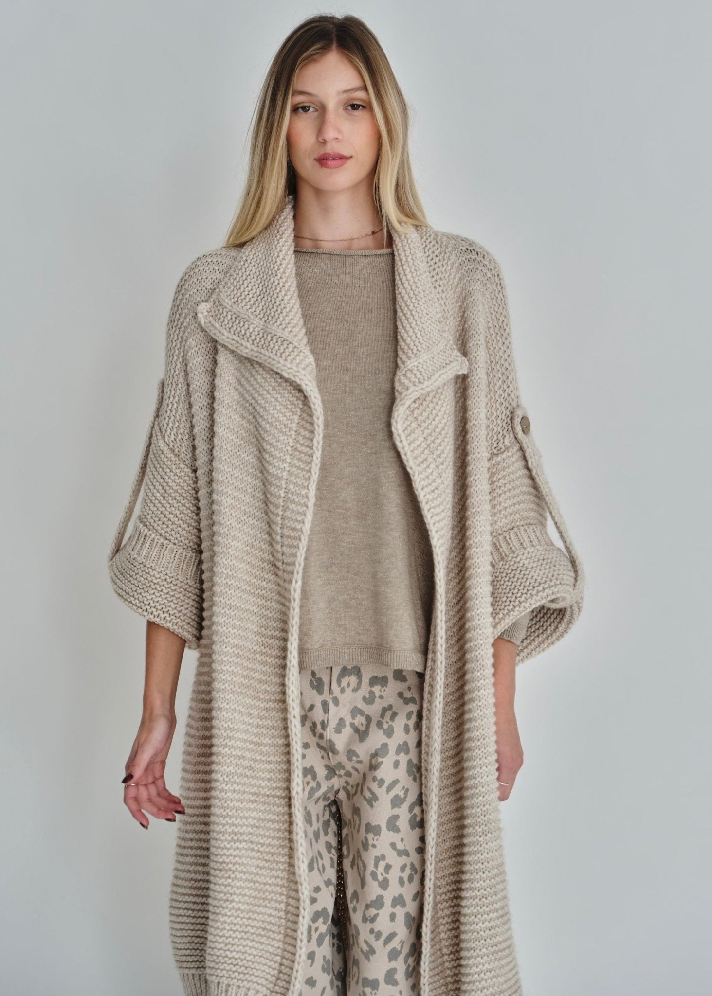 View our Gigi Chunky Cardigan In Beige - by Tribute Store