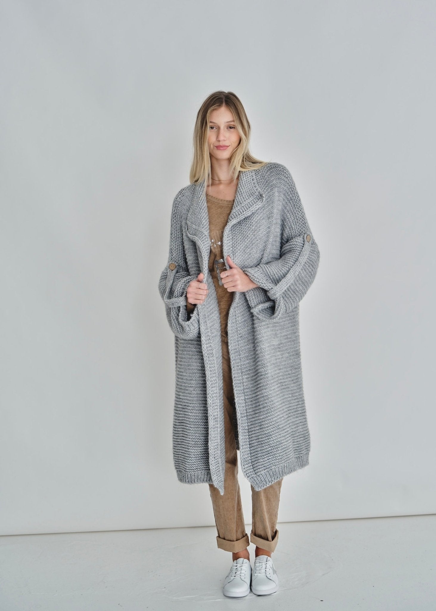 View our Gigi Chunky Cardigan In Grey - by Tribute Store