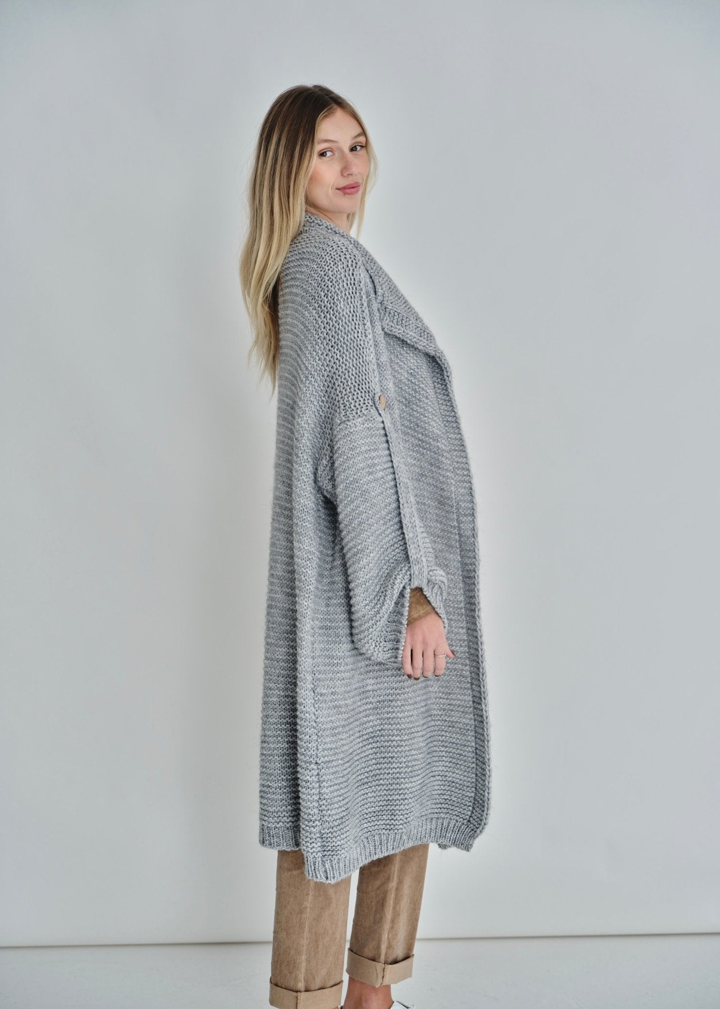 View our Gigi Chunky Cardigan In Grey - by Tribute Store