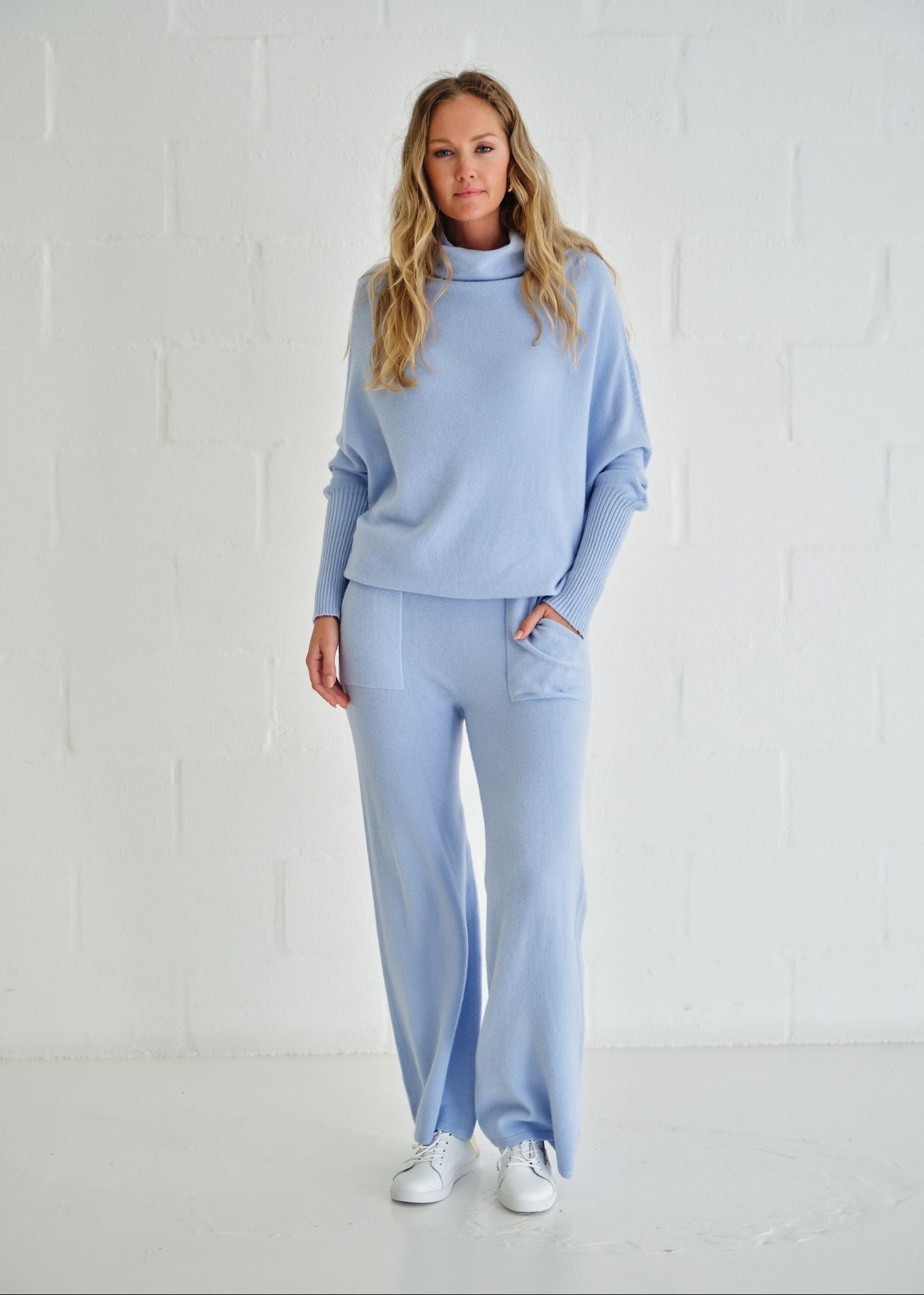 View our Giulia Italian Oversized Polo Neck In Sky Blue - by Tribute Store