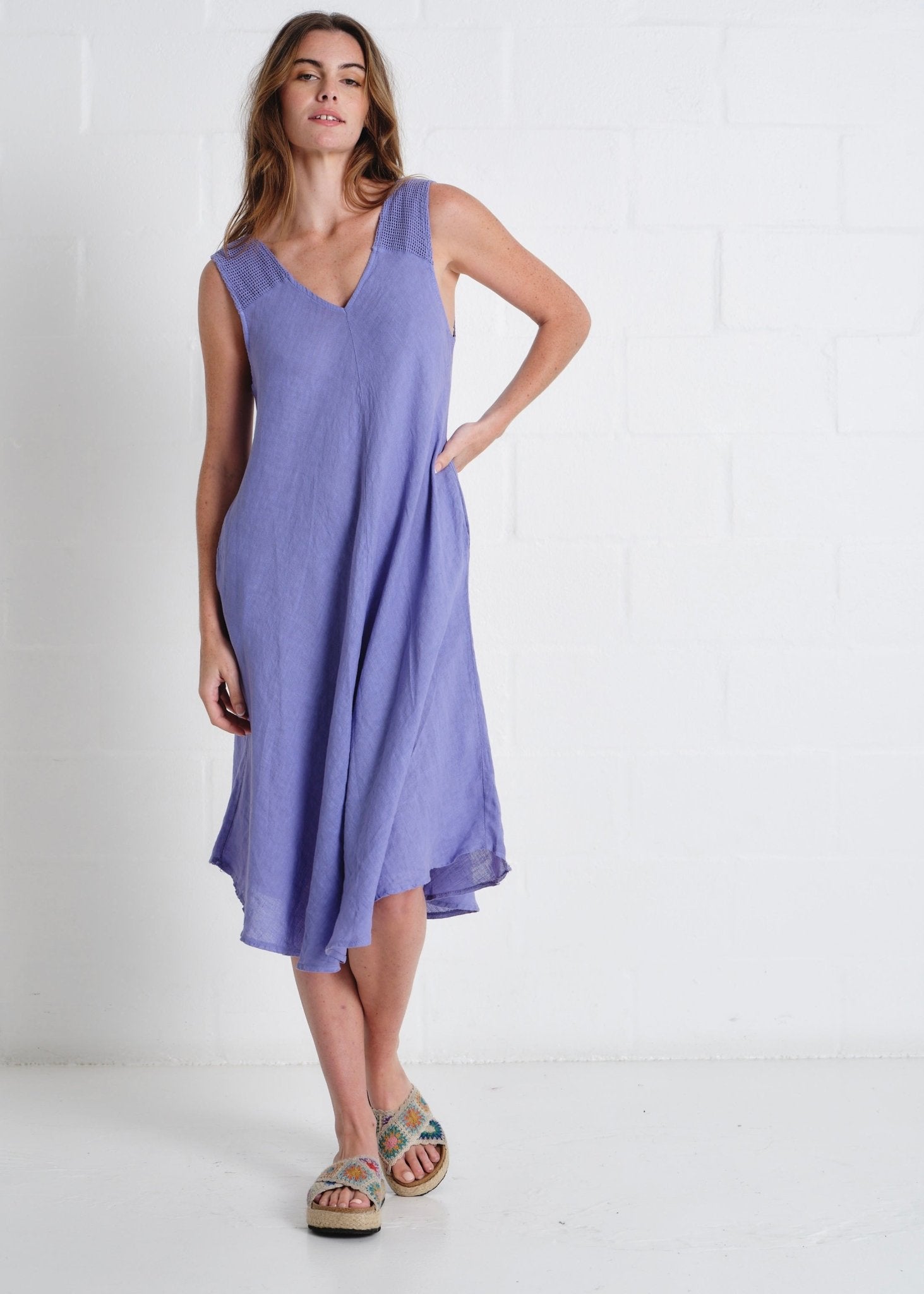 View our Guethary 3/4 Dress In Lilac - by Tribute Store