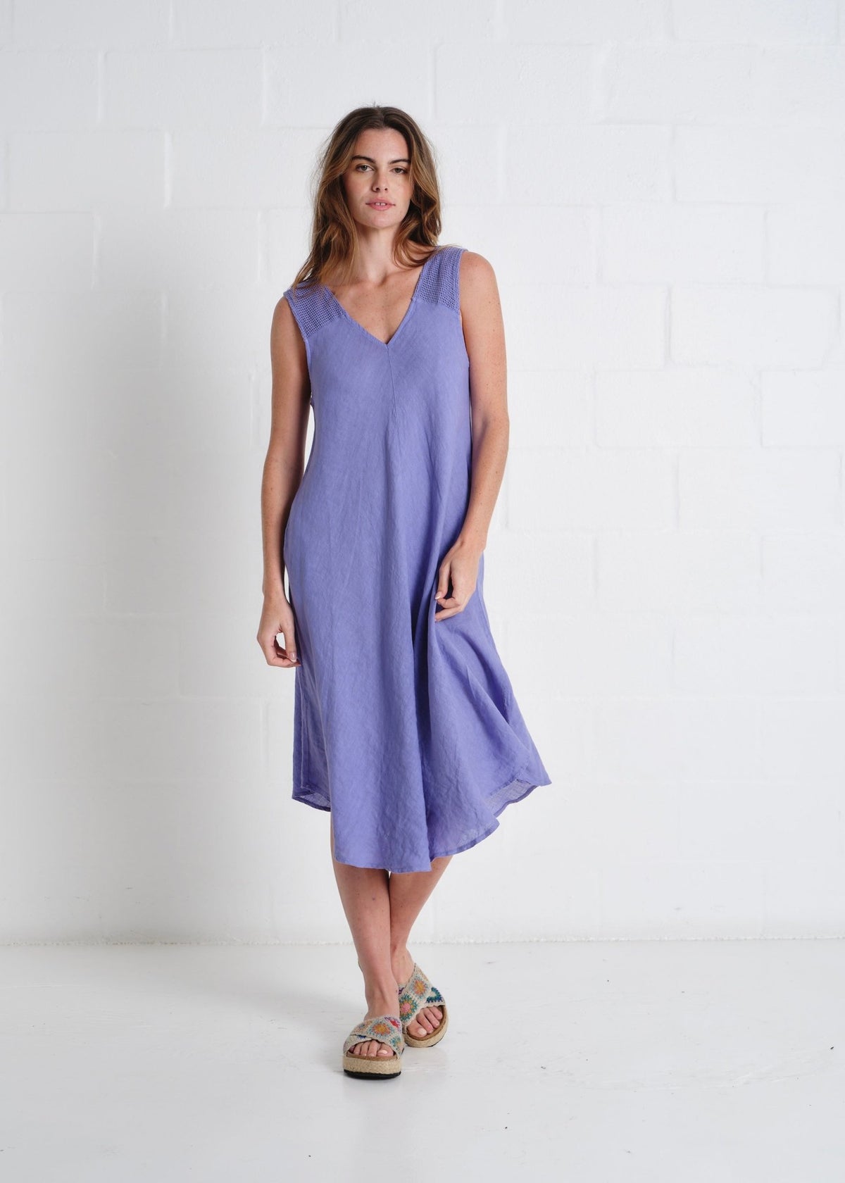 View our Guethary 3/4 Dress In Lilac - by Tribute Store