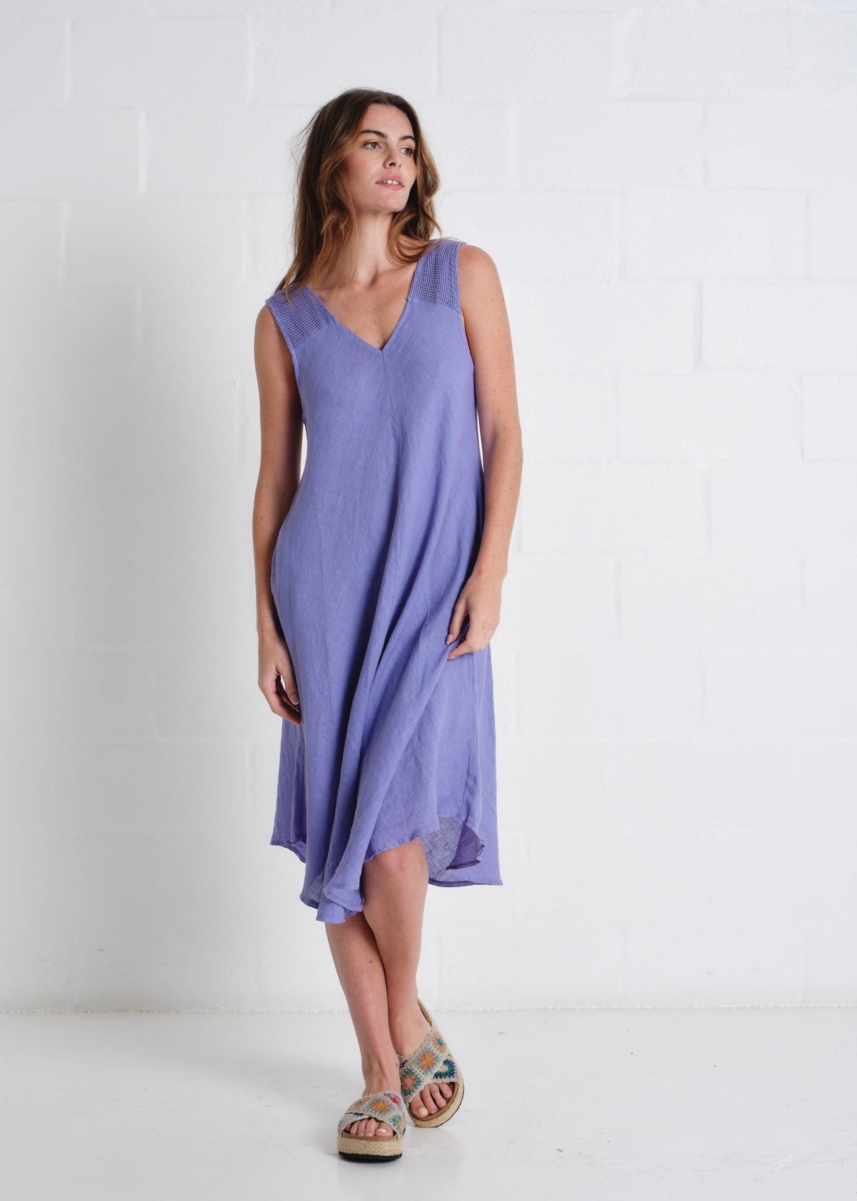 View our Guethary 3/4 Dress In Lilac - by Tribute Store