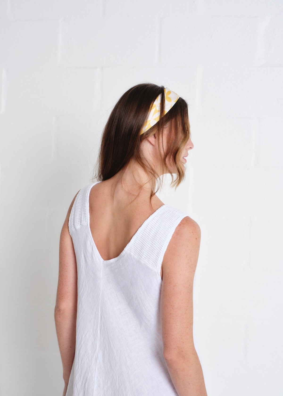 View our Guethary Italian Linen 3/4 Dress In White - by Tribute Store
