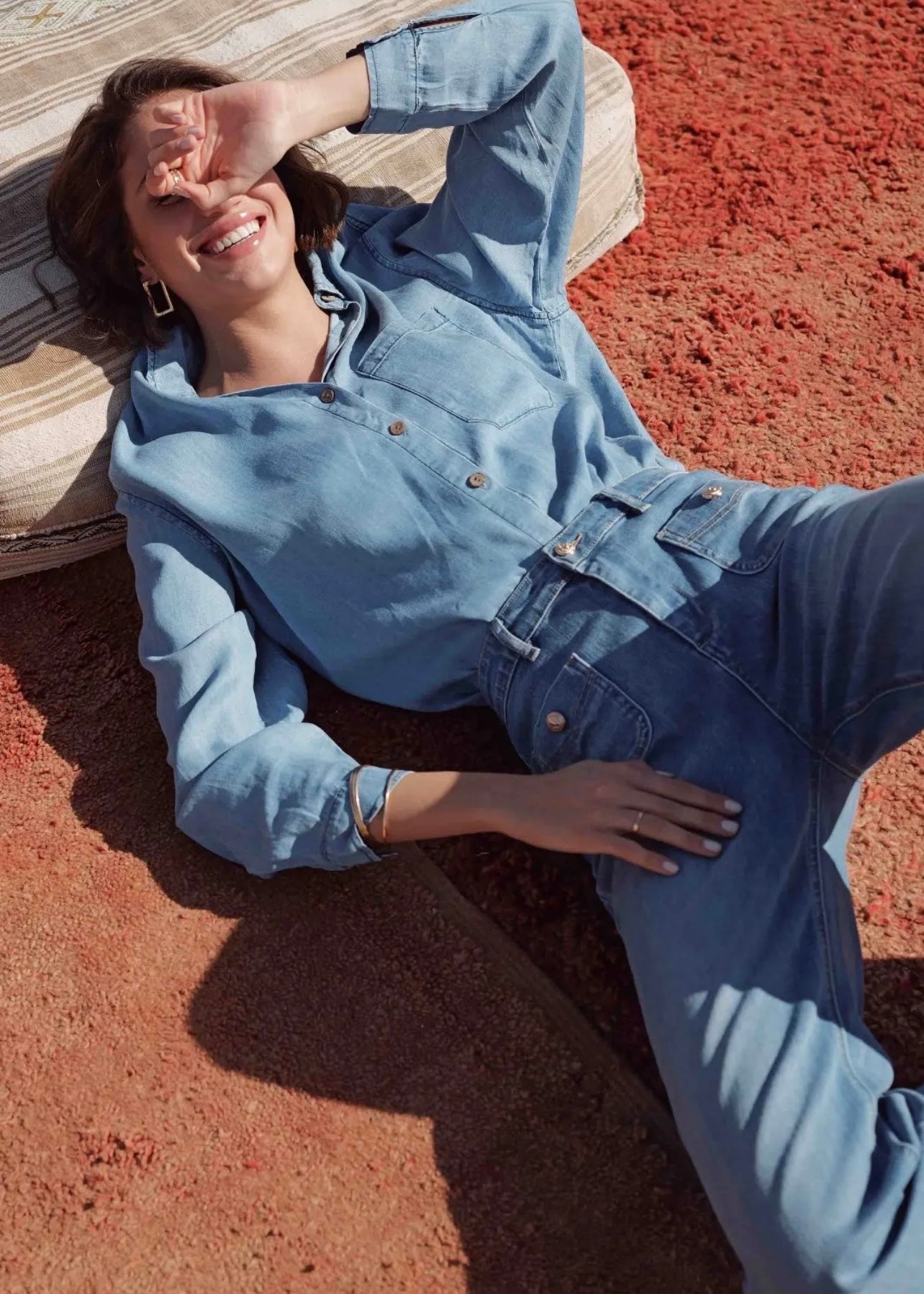 View our High Waisted Flared Jeans in Denim Blue - by Tribute Store