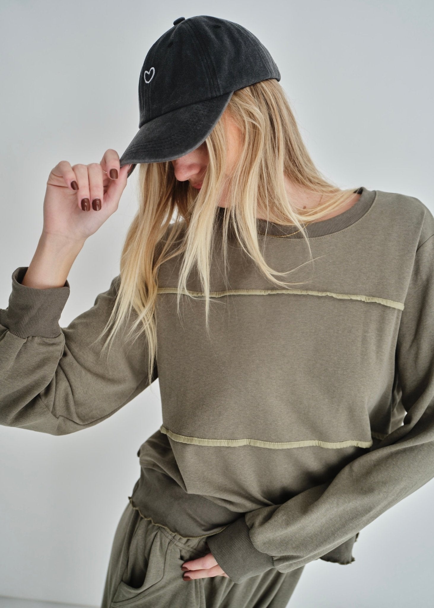 View our Hollis Styled Sweat Top In Khaki - by Tribute Store