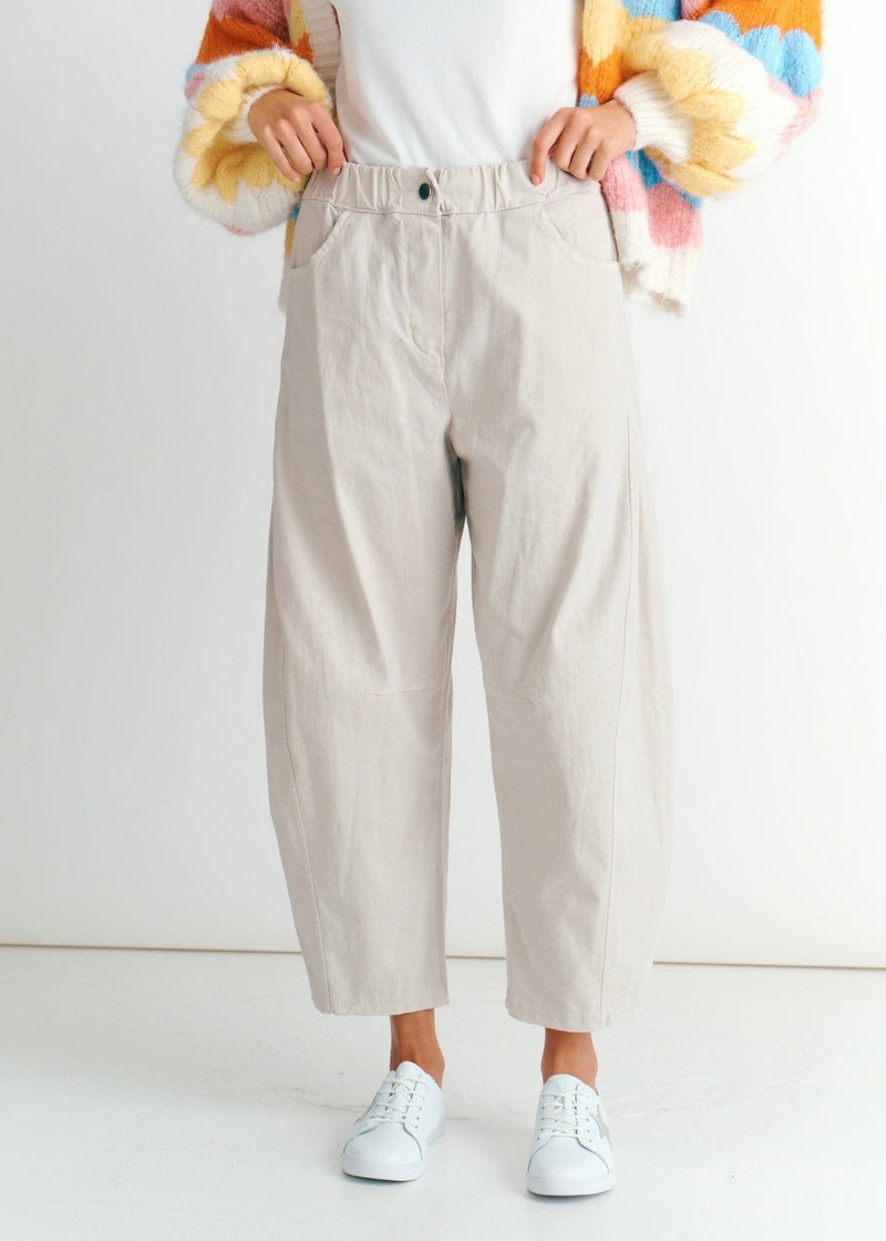 View our Italian Barrel Joggers In Beige - by Tribute Store