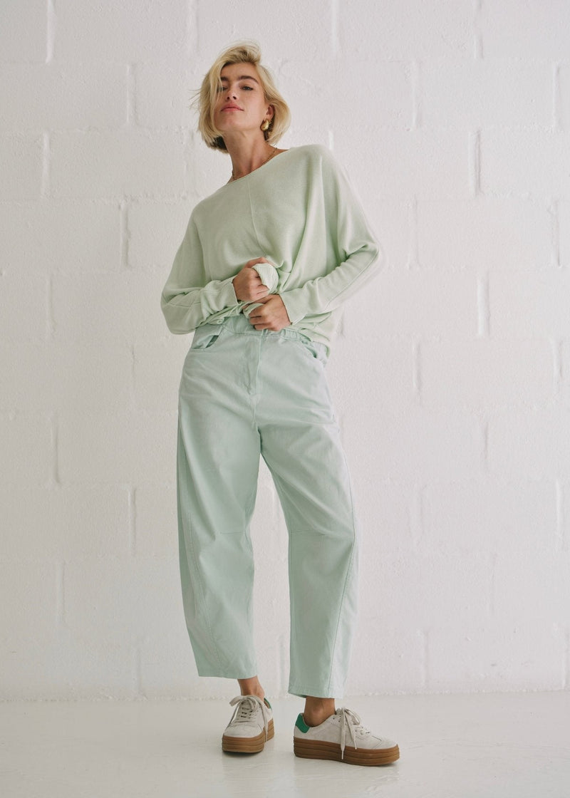 View our Italian Barrel Joggers In Mint - by Tribute Store