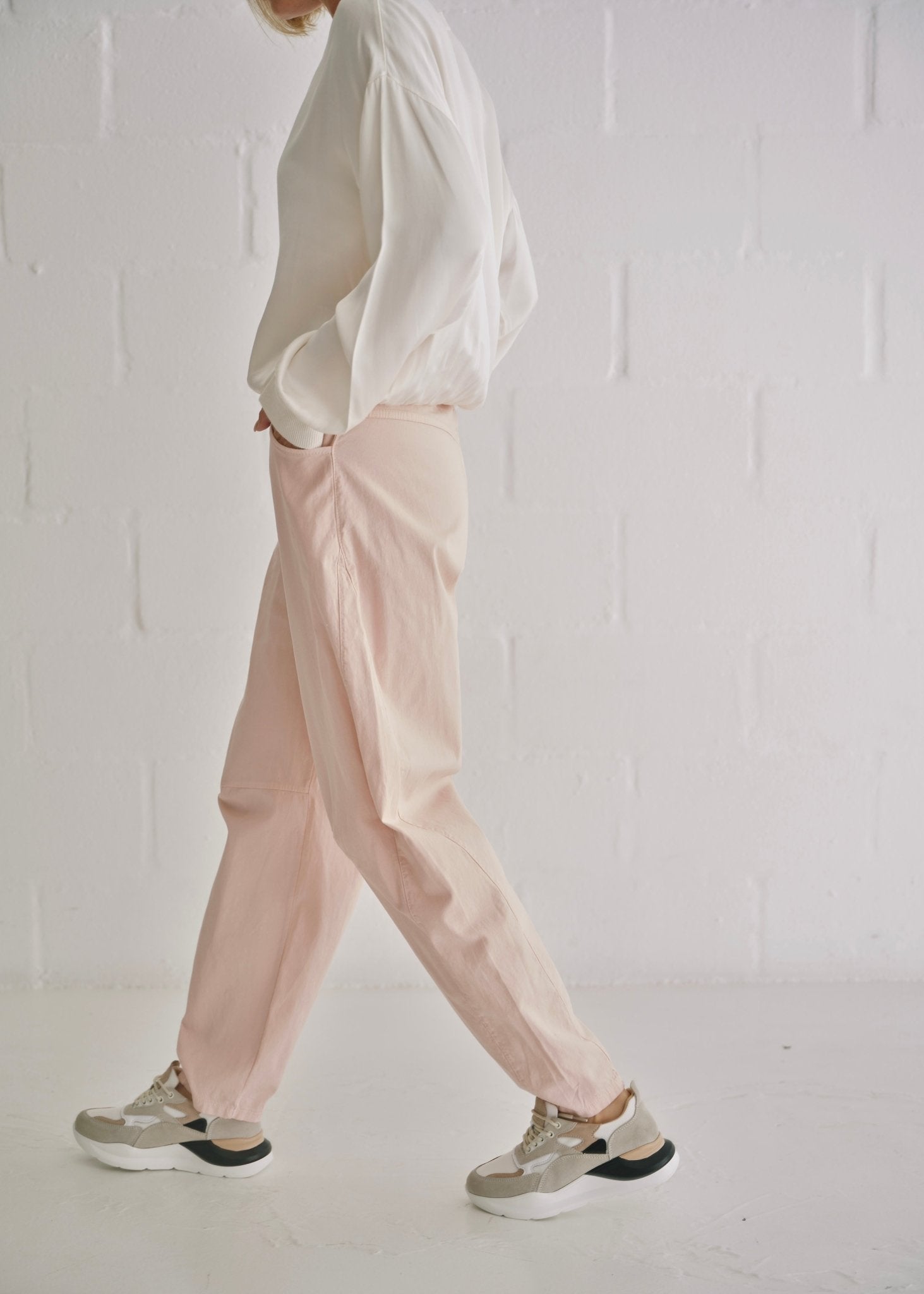 View our Italian Barrel Joggers In Pink - by Tribute Store